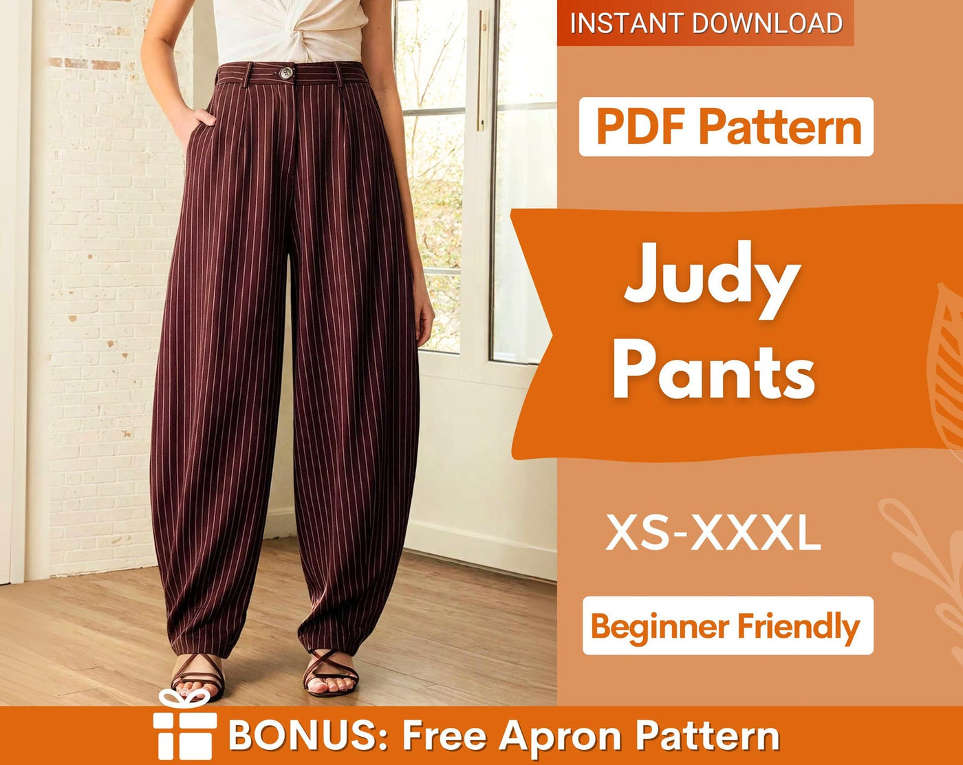 Judy Pants Sewing Pattern | Women Pants Pattern | Sewing Patterns | Trousers Pattern | Women Sewing Patterns | Wide Pants