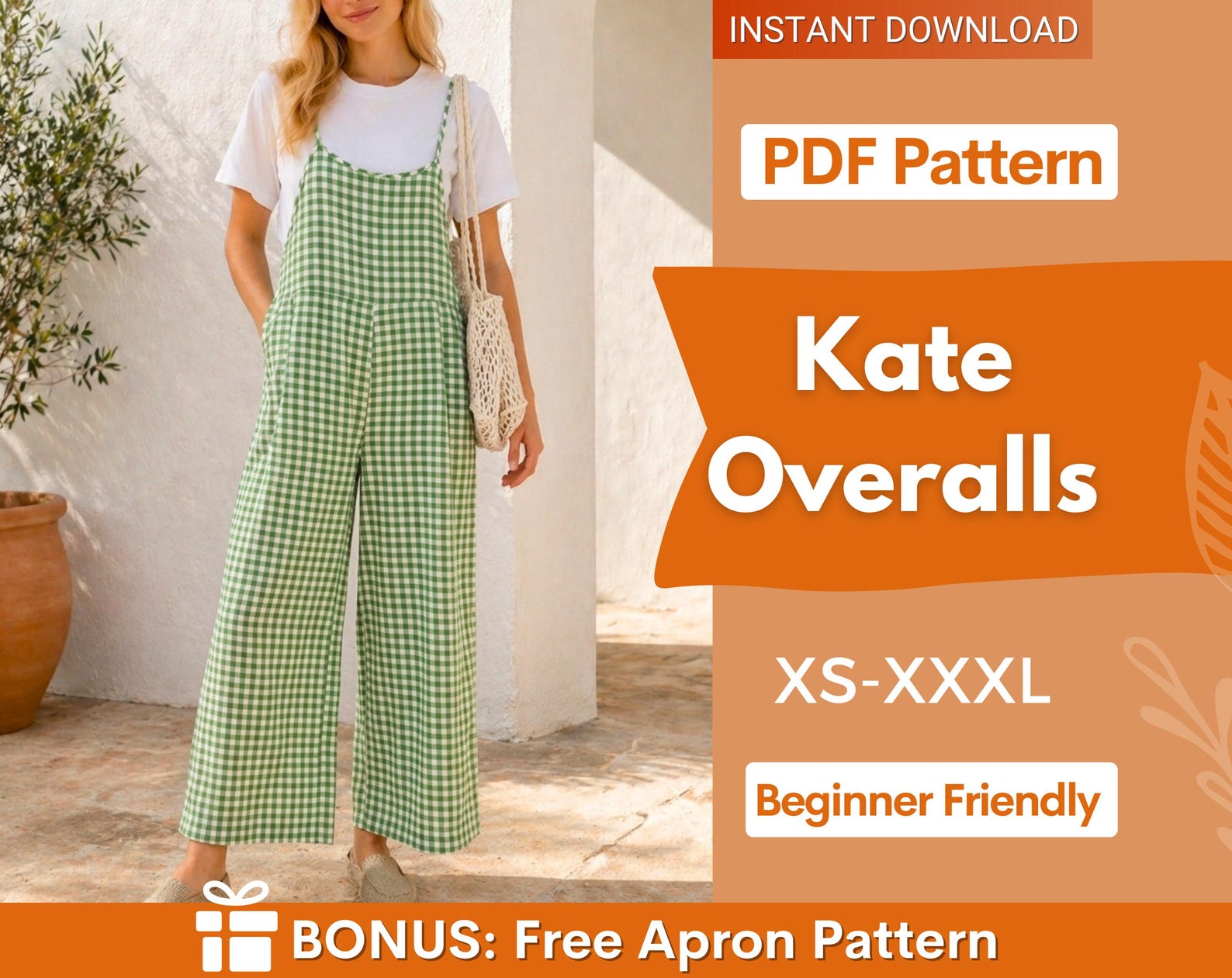 Overalls Sewing Pattern, Romper Pattern, Jumpsuit Pattern, Meadow Overalls, Women Sewing Pattern, Dungaree Pattern, Loose