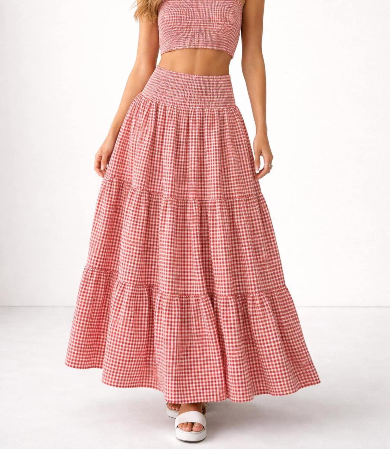 Tiered Maxi Skirt Sewing Pattern | Skirt Pattern | High Waist Skirt Pattern | Sewing Patterns | Women Sewing Pattern, Summer