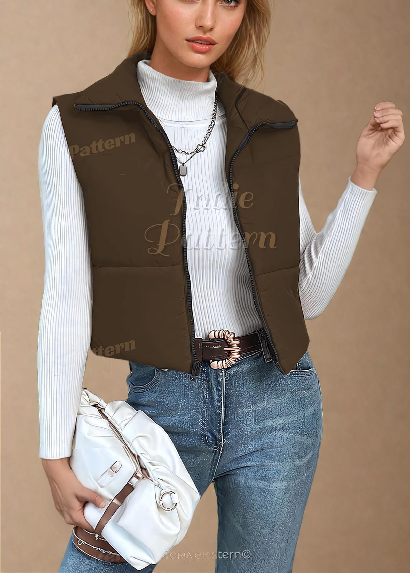 Puffer Vest Sewing Pattern | Puffer Vest | Jacket Pattern | Sewing Pattern Puffer Vest | Coat Sewing Pattern, Vest Jacket