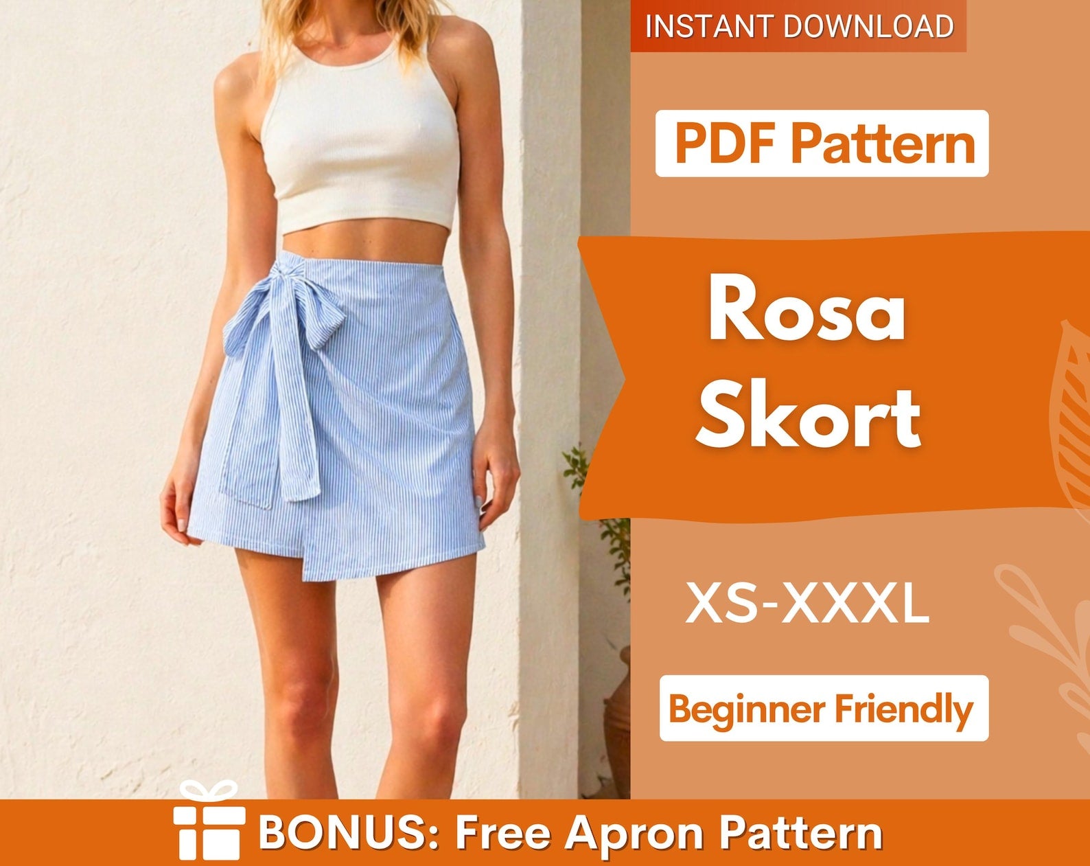 Skort Sewing Pattern | Skirt Pattern | Shorts Pattern | Skort with Elastic Pattern, Women Sewing Patterns, Women Patterns