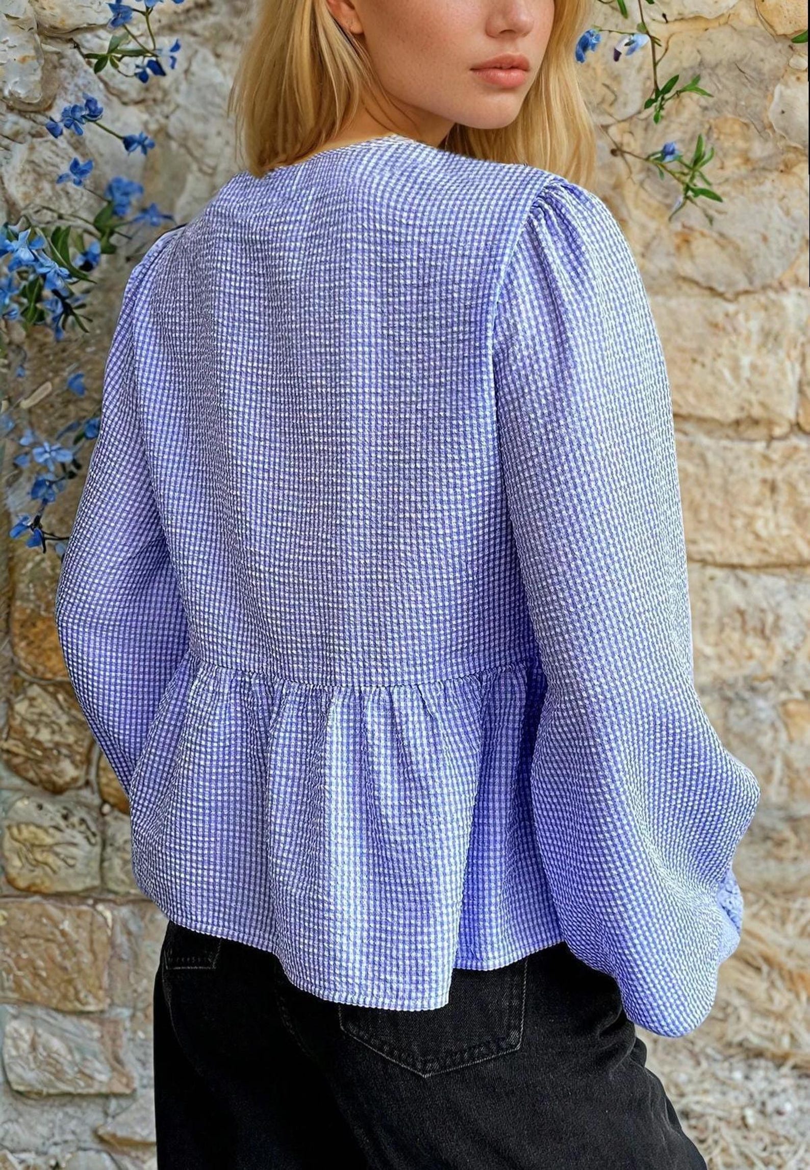 Blouse Sewing Pattern, Front Tie Blouse, Knot Blouse, Shirt Pattern, Milkmaid Pattern, Women Shirt, Peplum Top, Peplum Blouse