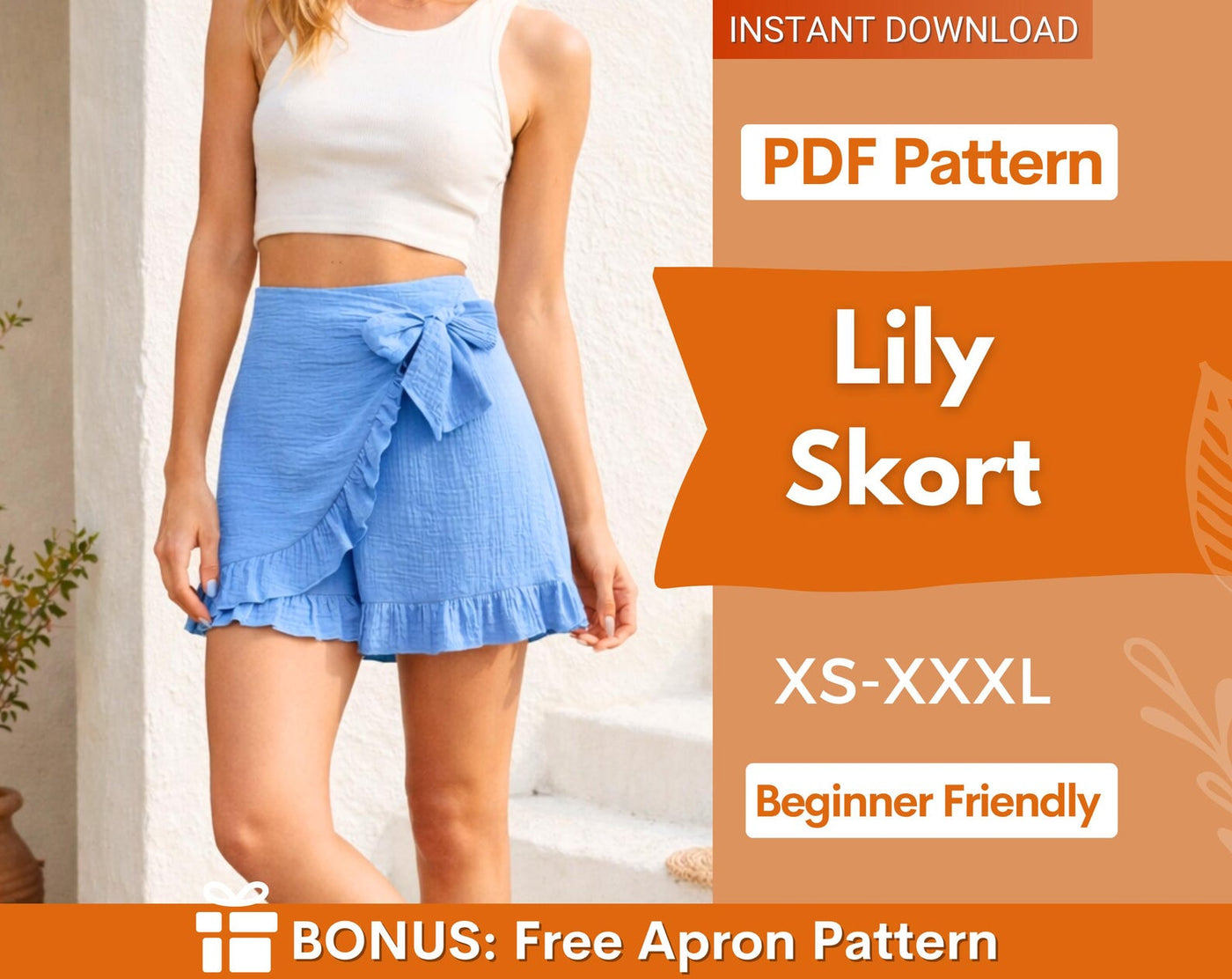 Skort Sewing Pattern | Skirt Pattern | Shorts Pattern | Skort Pattern | Women Skirt | Sewing Patterns | Women Patterns | Mini
