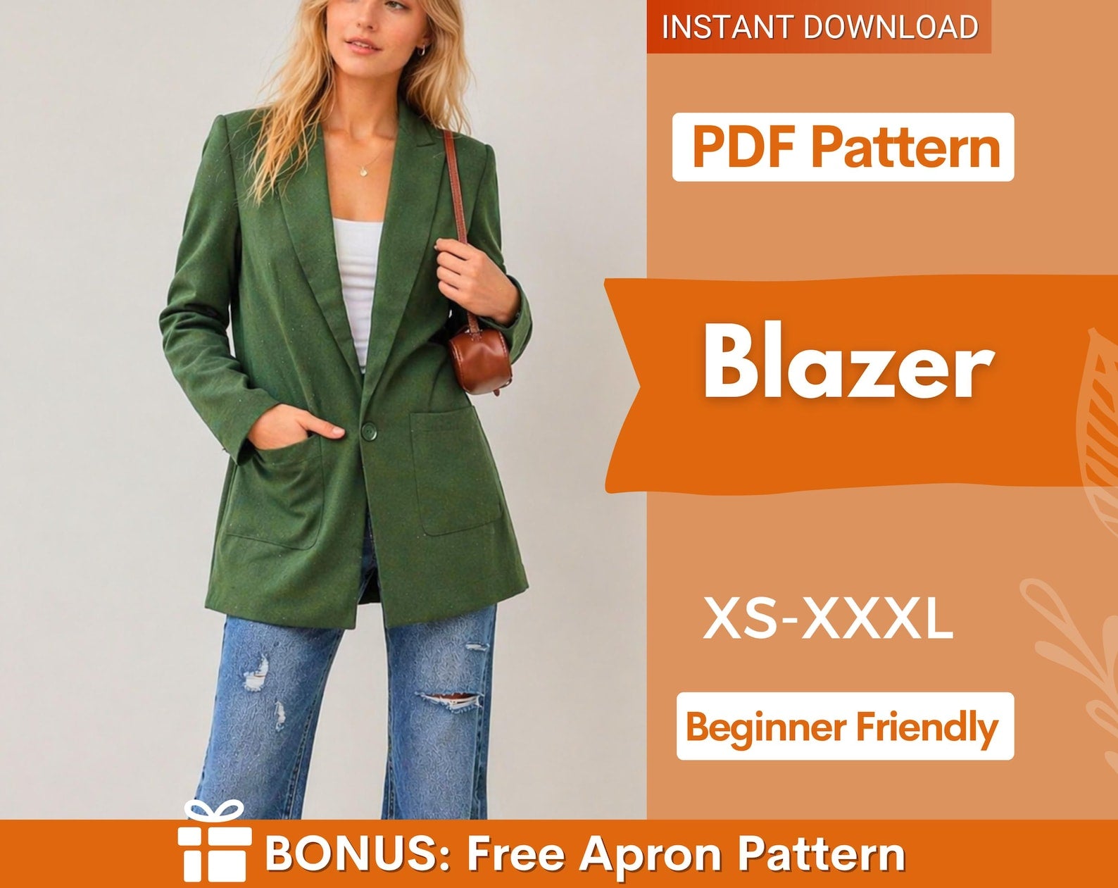 Blazer Sewing Pattern | Jacket Sewing Pattern | Coat Sewing Pattern Women PDF | Coat Pattern | Women Sewing Pattern | Sewing