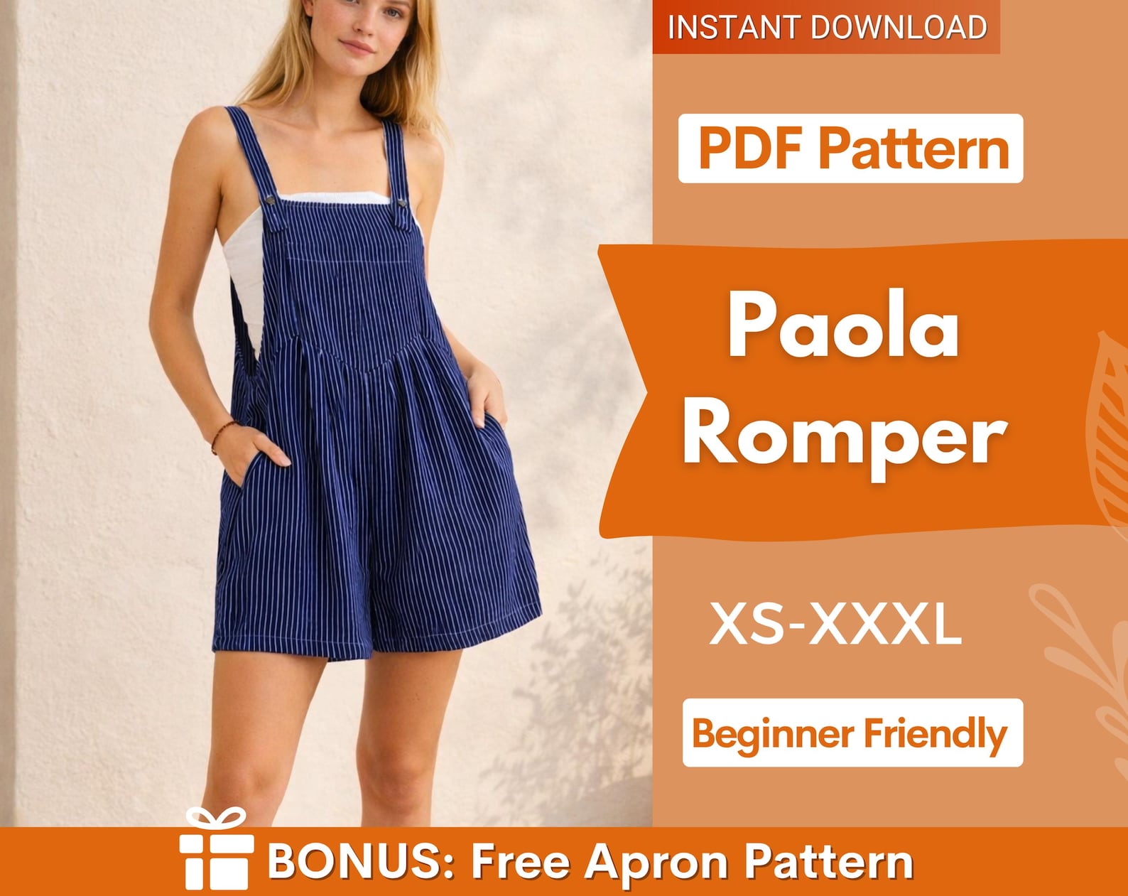 Romper Sewing Pattern | Sewing Pattern Women | Overalls Pattern | Jumpsuit Sewing Pattern | Women Pattern, Women Sewing