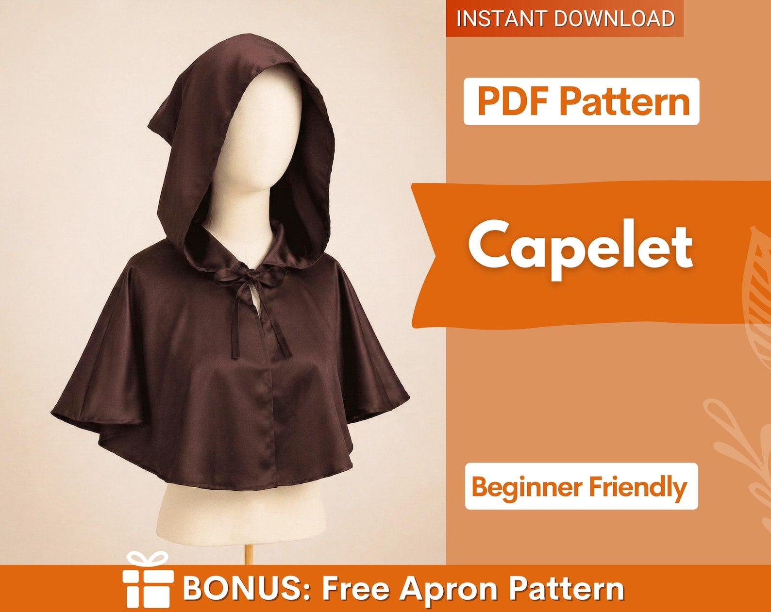 Capelet Sewing Pattern, Cape with Hoodie Sewing Pattern, Cape Pattern, Capelet Pattern, Medieval Dress Pattern, Cosplay Cloak