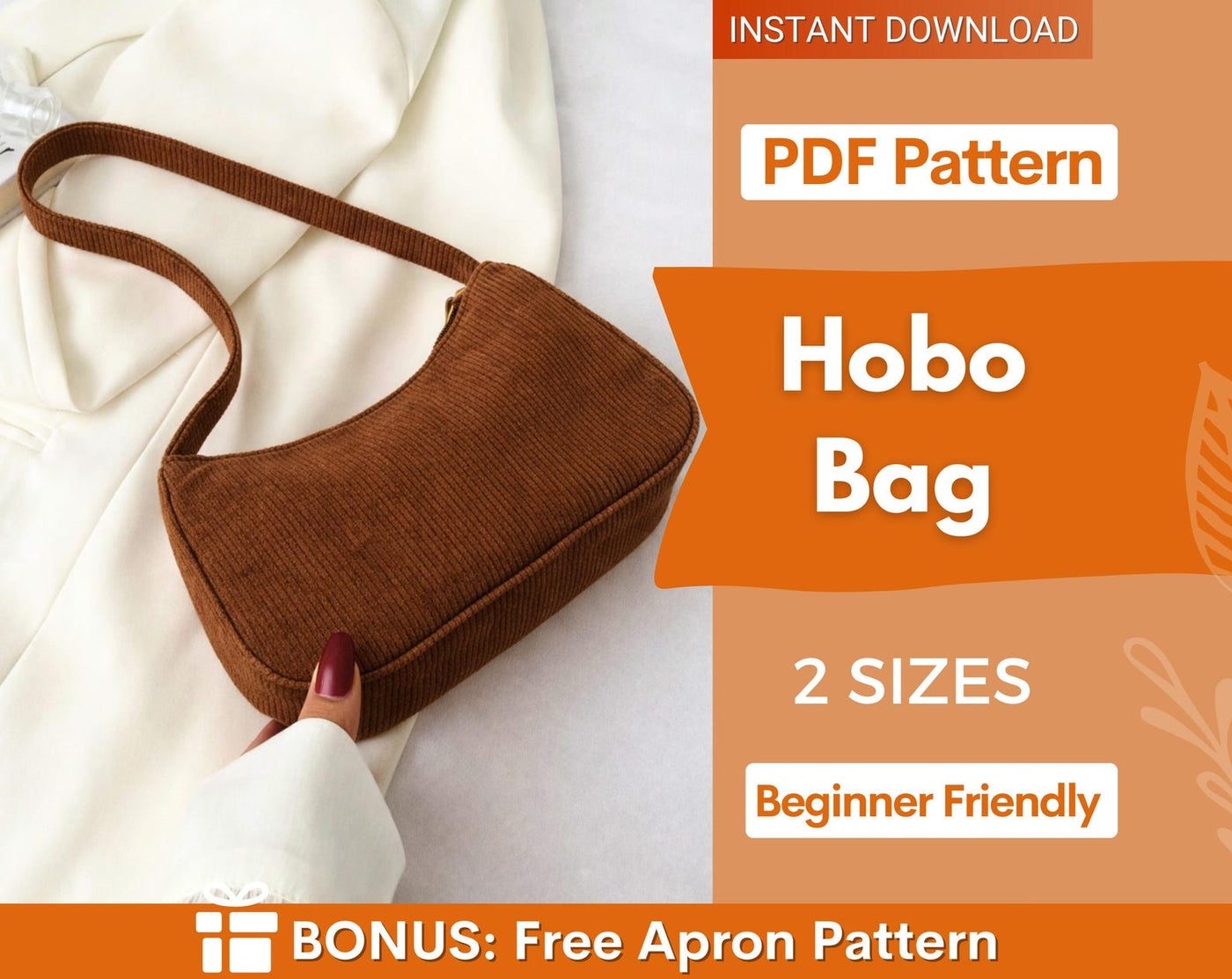 Shoulder Bag Sewing Pattern | Hobo Bag Pattern | Crossbody Bag Sewing Pattern | Shoulder Bag | Women Bag Pattern | Beginner