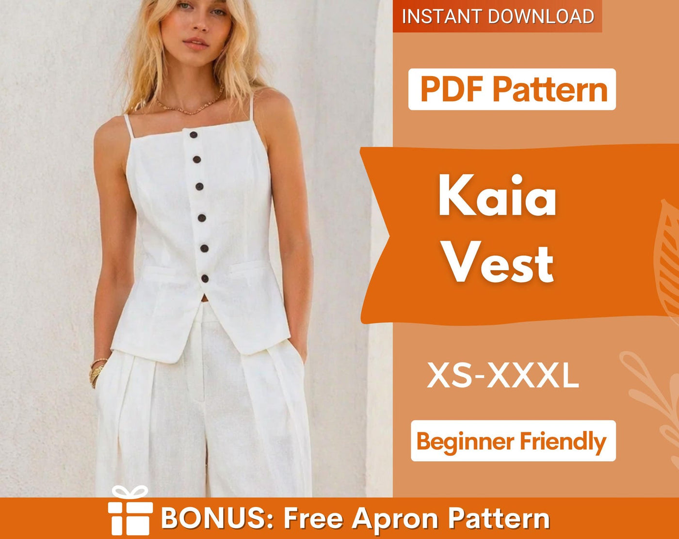 Trendy Vest Pattern, Top Sewing Pattern, Sewing Patterns Women, Suit Vest, Button Up Top, Top Sewing Pattern for Women, Women