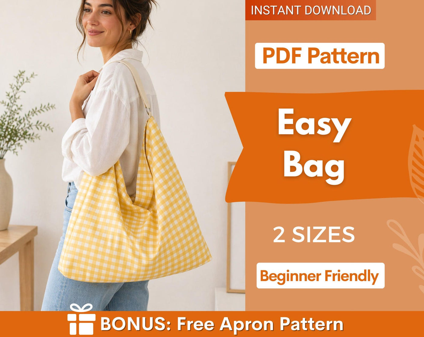 Shoulder Bag Sewing Pattern | Hobo Bag Pattern | Crossbody Bag Sewing Pattern | Tote Bag Pattern| Women Bag Pattern |