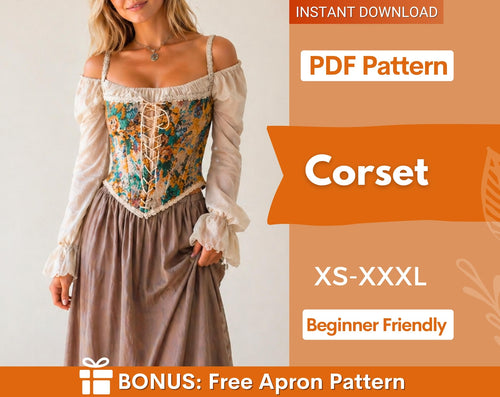 Corset Pattern | Cottagecore corset pattern | Top Sewing Pattern | Corset Sewing Pattern | PDF Sewing Pattern, Corset Top