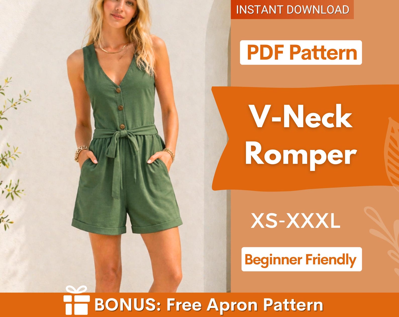 Romper Sewing Pattern for Women | XS-XXXL | Women Pattern | Summer Dress Pattern | Playsuit sewing pattern | Jumpsuit Sewing