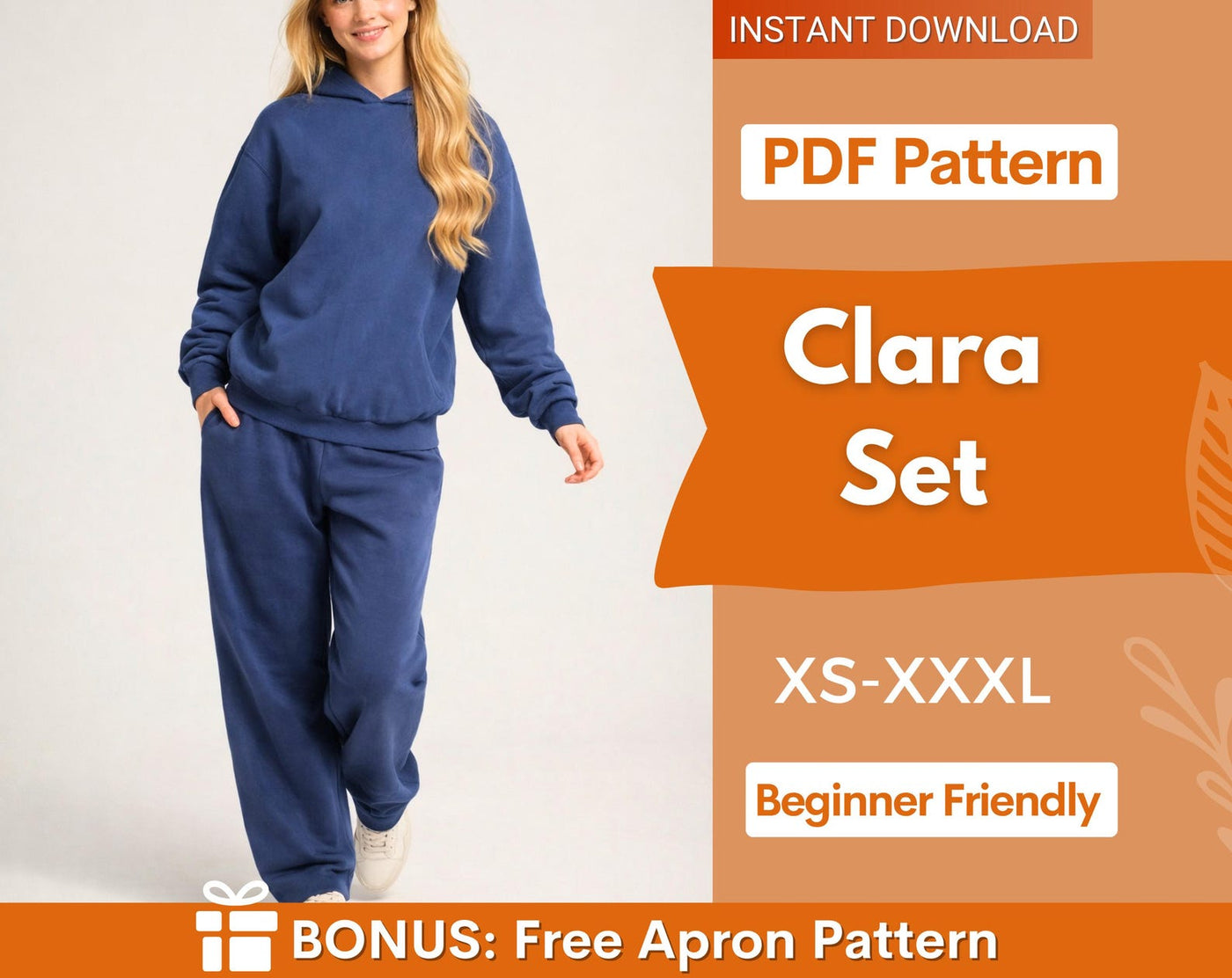 Oversized Hoodie and Joggers Sewing Pattern, Hoodie Pattern, Joggers Pattern, Hoodie Joggers Set, Sweatpants Pattern, Women