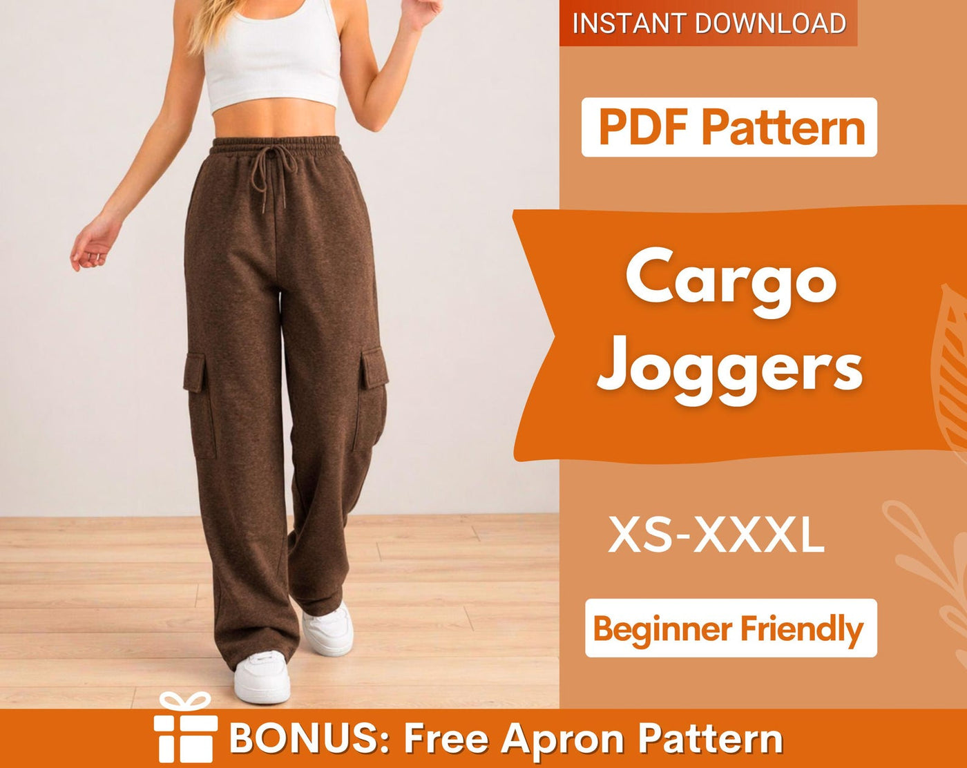 Cargo Joggers Sewing Pattern, Cargo Pants Pattern, Women Sewing Pattern, Sweatpants Pattern, Joggers Pattern, Cargo Pants
