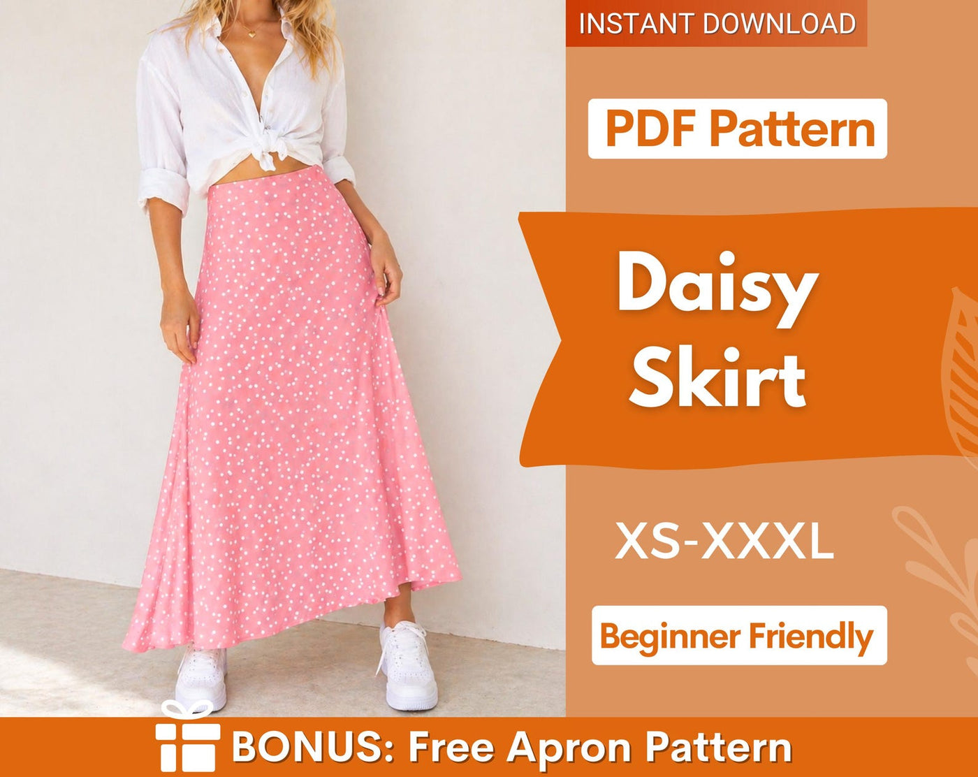 Daisy Skirt Pattern, Sewing Patterns, Sewing patterns for Women, Skirt Patterns for Women, Womens Skirt Pattern, Midi Skirt