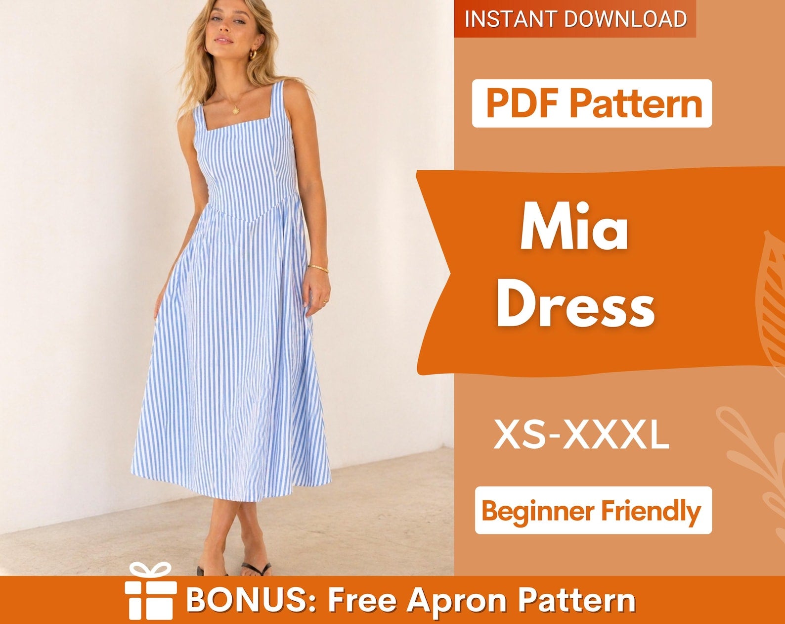 Mia Dress Sewing Pattern | Boat Neck Dress Pattern | Fitted Dress Pattern | Sewing Patterns | Women Patterns | Summer Dress