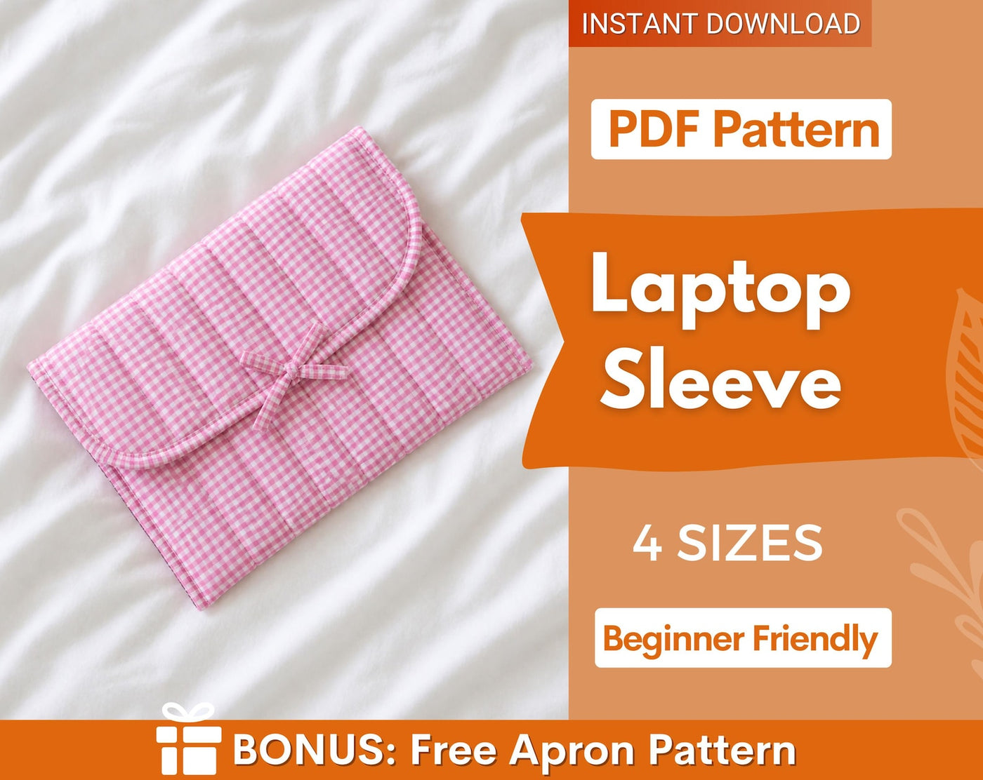 Laptop Sleeve Sewing Pattern | Beginner Bag Pattern | Quilted Laptop Sleeve, Laptop Sleeve Pattern, Laptop Case Pattern