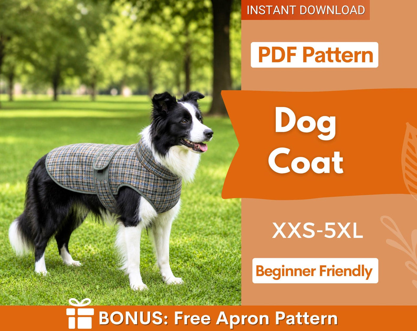 Coat Sewing Pattern for Dogs, Dog Vest Sewing Pattern, Sewing Pattern Pet, Pattern Dog, Pet Pattern, Dog Jacket Pattern