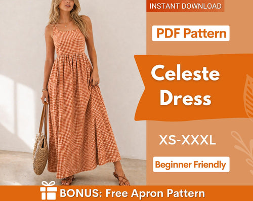 Celeste Dress Sewing Pattern | Summer Dress Pattern | Beginner Dress Pattern | Women Dress | Patterns for Women, Maxi Dress