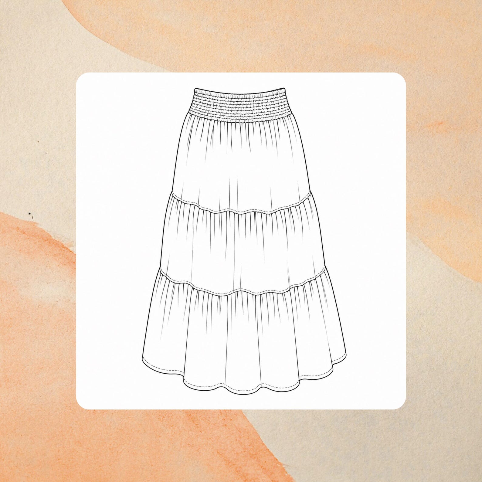 Nellie Maxi Skirt Pattern | Skirt Pattern | High Waist Skirt Pattern | Sewing Patterns | Women Sewing Pattern, Summer Skirt