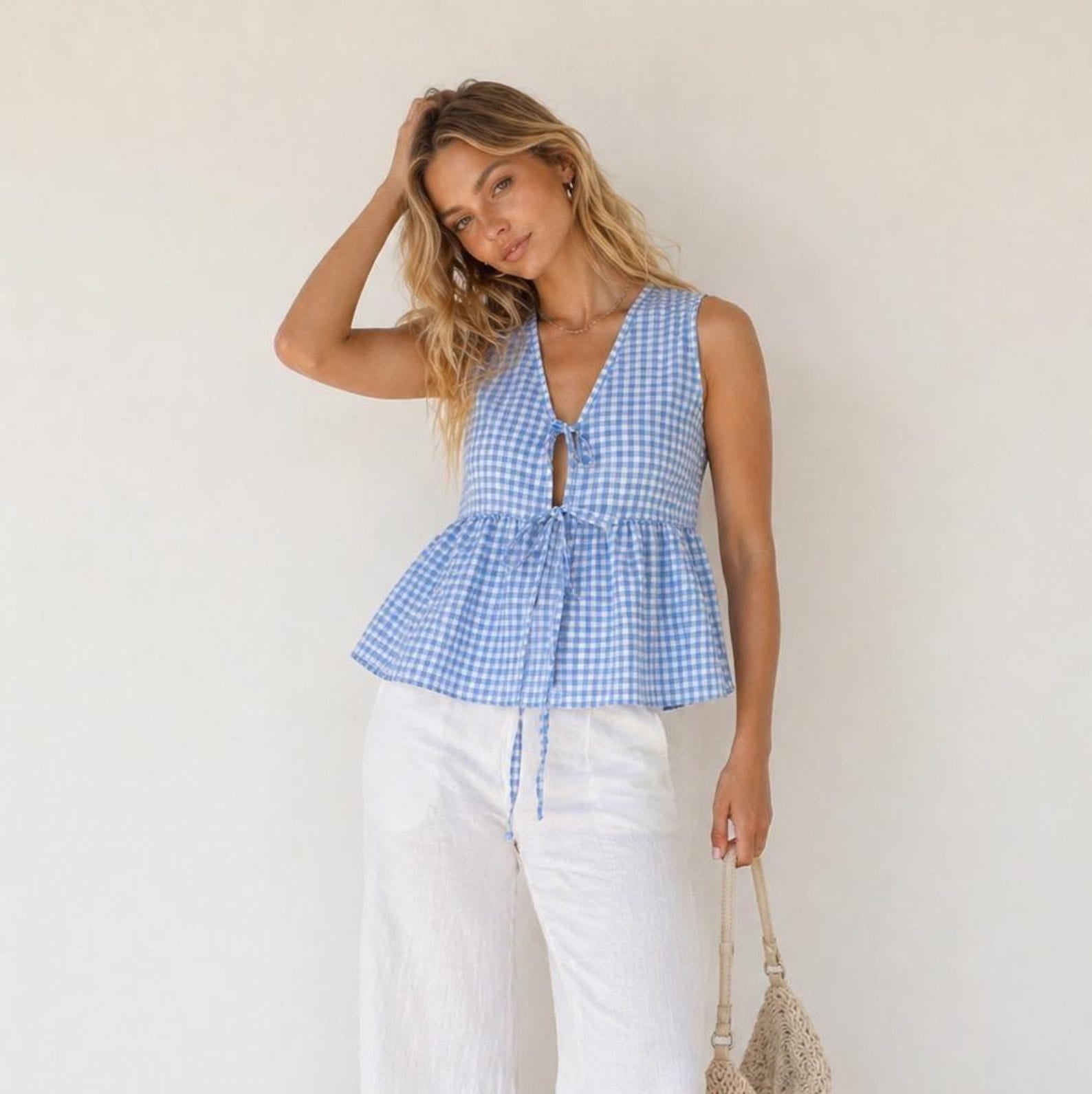 Peplum Top Sewing Pattern | Women Sewing Pattern | Blouse Pattern | Front Tie Top Pattern | Sewing Patterns for Beginner Top