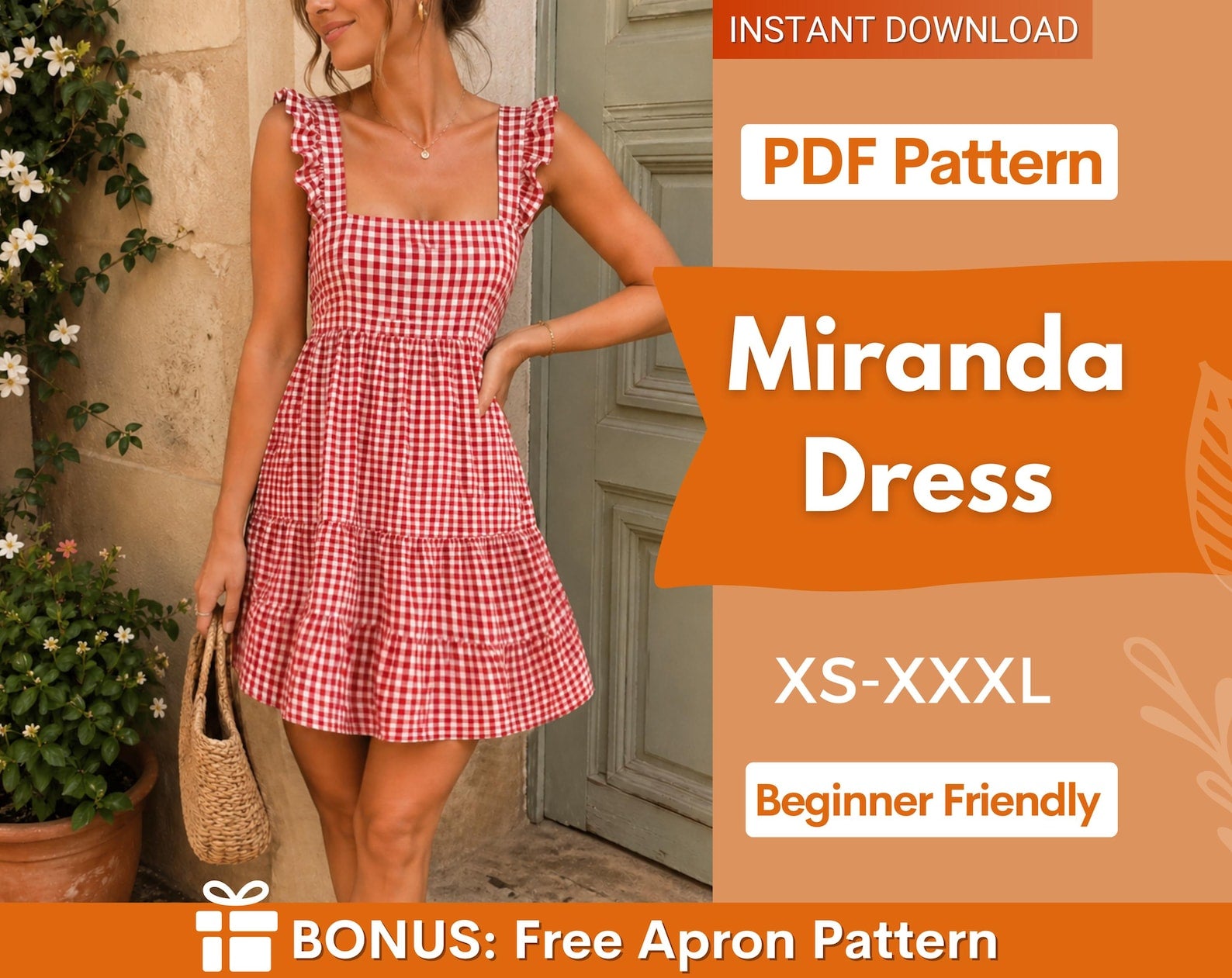 Dress Sewing Pattern | XS- XXXL | Sewing Pattern for Women| Summer Dress | Beginner Pattern | Women Sewing Pattern | Tiered