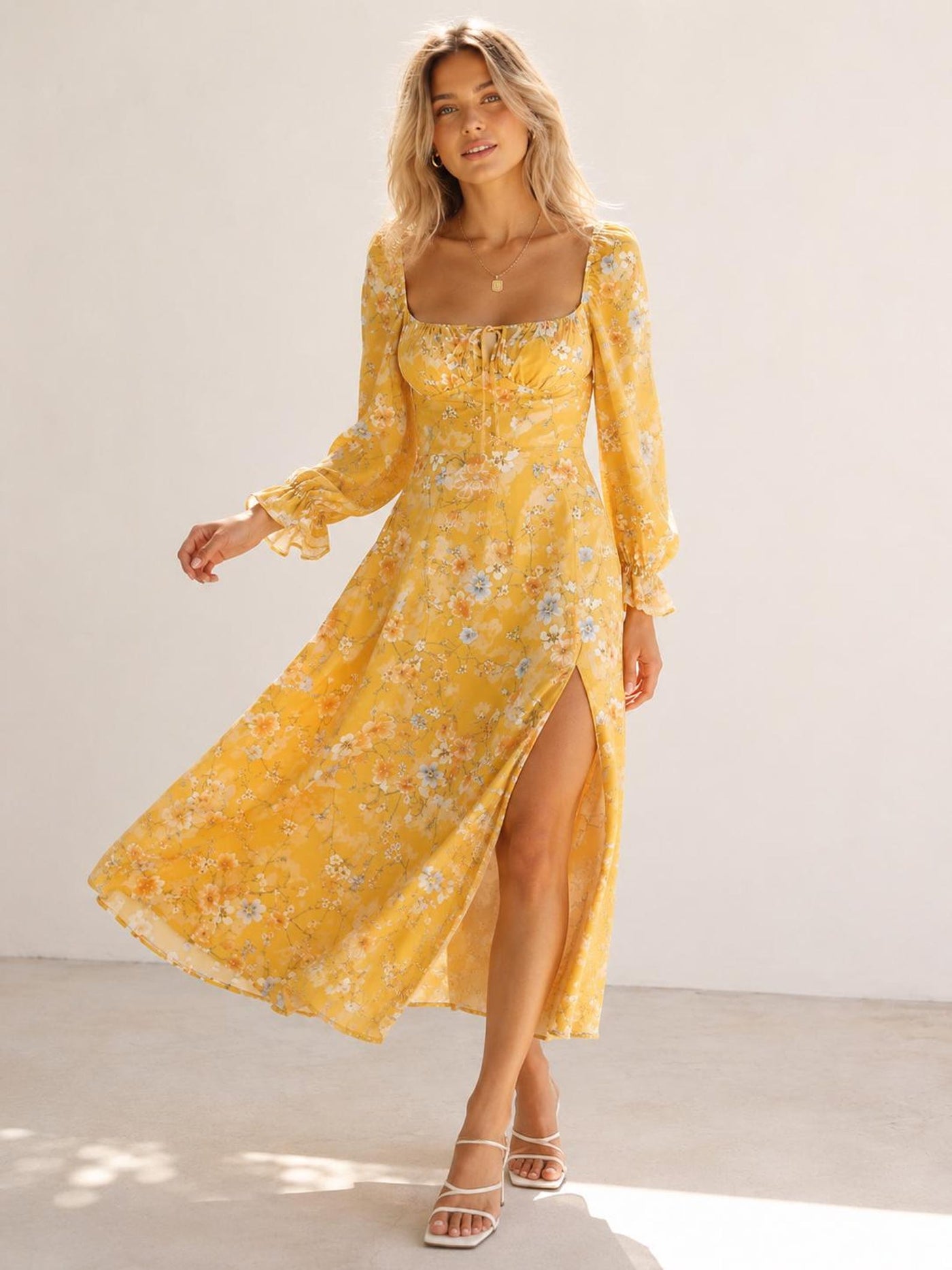 Louise Dress Sewing Pattern | Maxi Dress Pattern | Long Sleeved Dress | Women Dress Pattern | Sewing Patterns for Women Slit