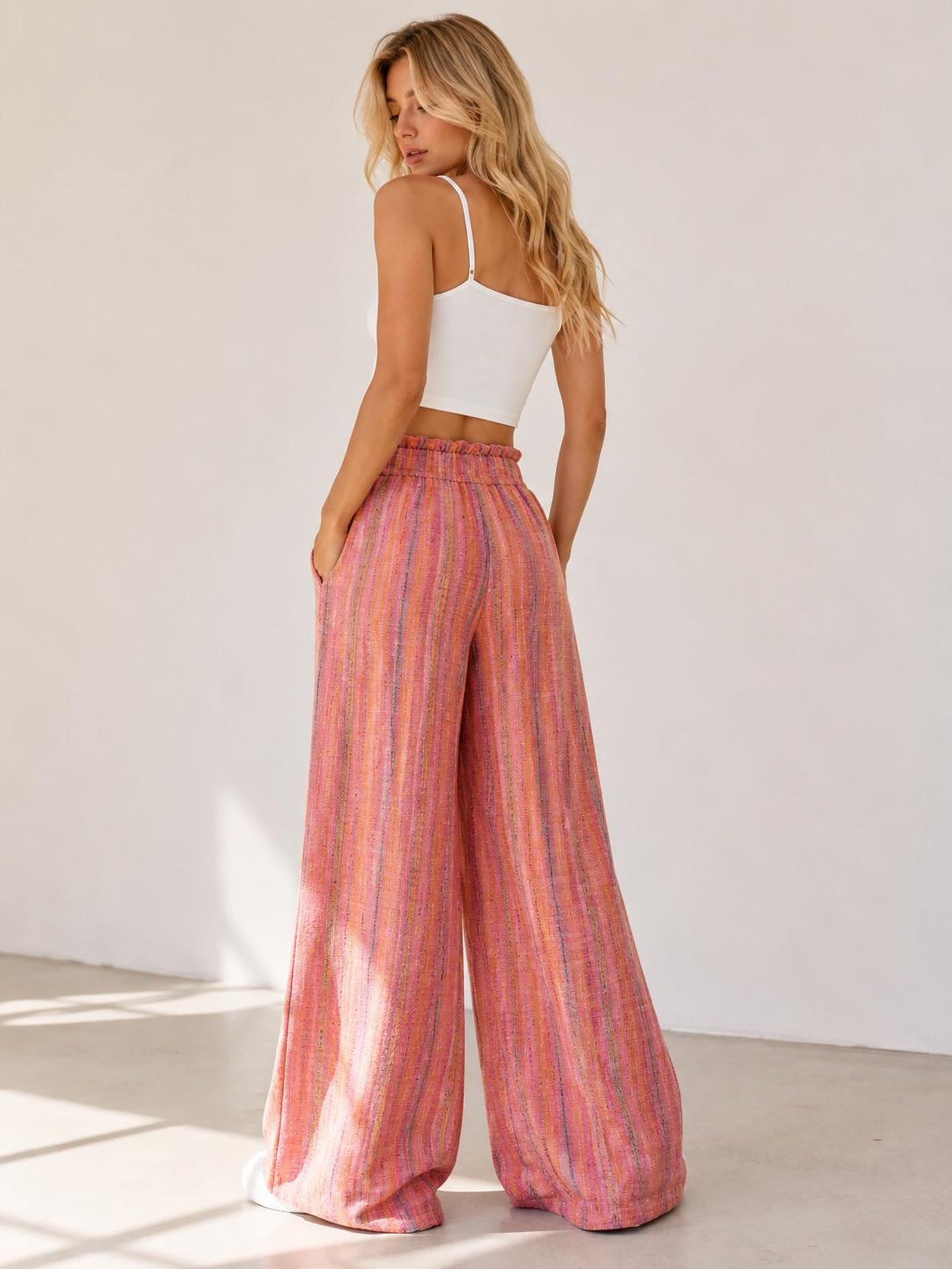 Palazzo Pants Pattern | Elastic Waistband Pants | Wide Leg Pants | Women Sewing Pattern | High Waisted Pants Pattern | Women