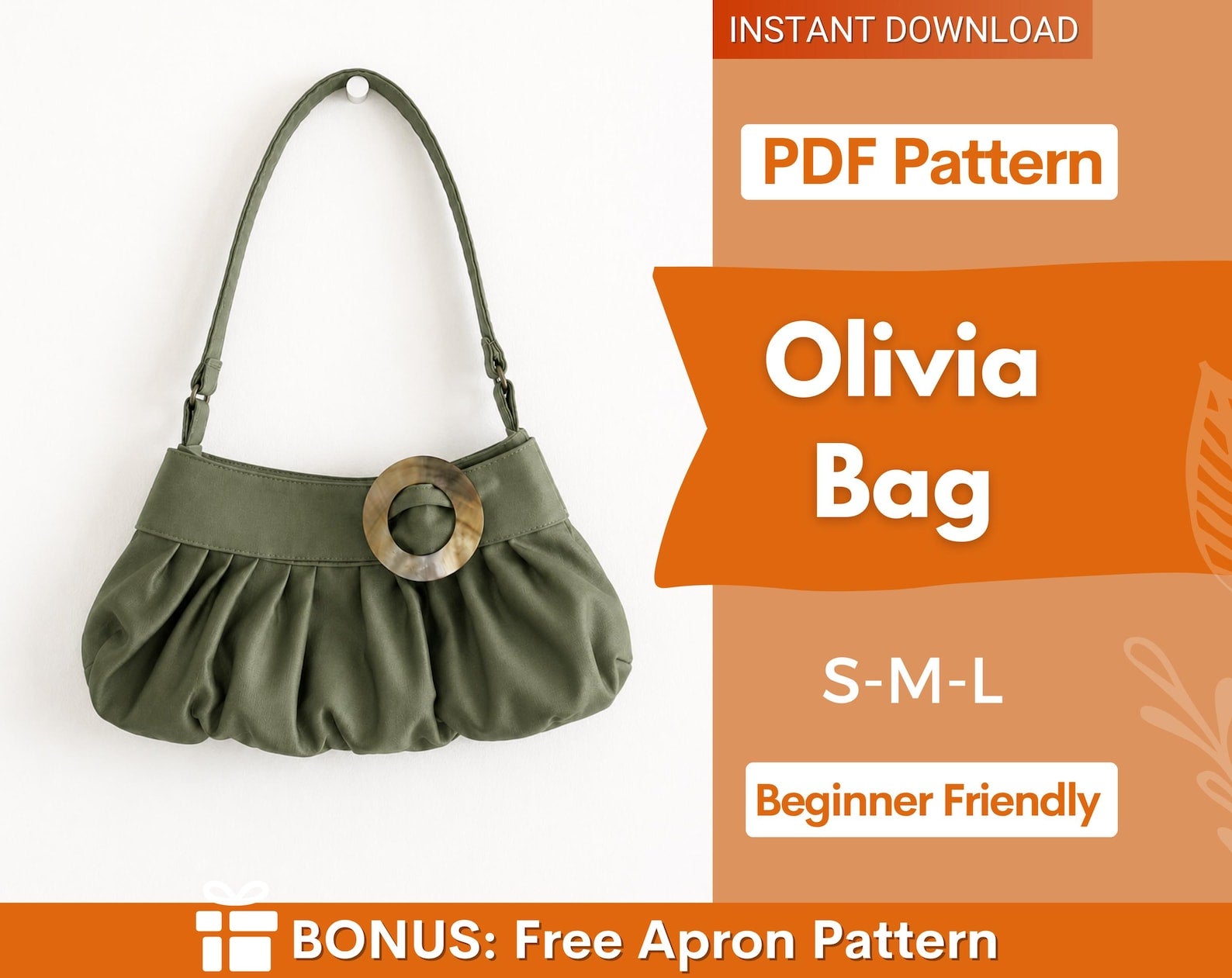 Harbour Bag Pattern (S-M-L) Hobo Bag Sewing Pattern | Purse Sewing Pattern | Shoulder Bag | Women Bag Pattern | Beginner Bag