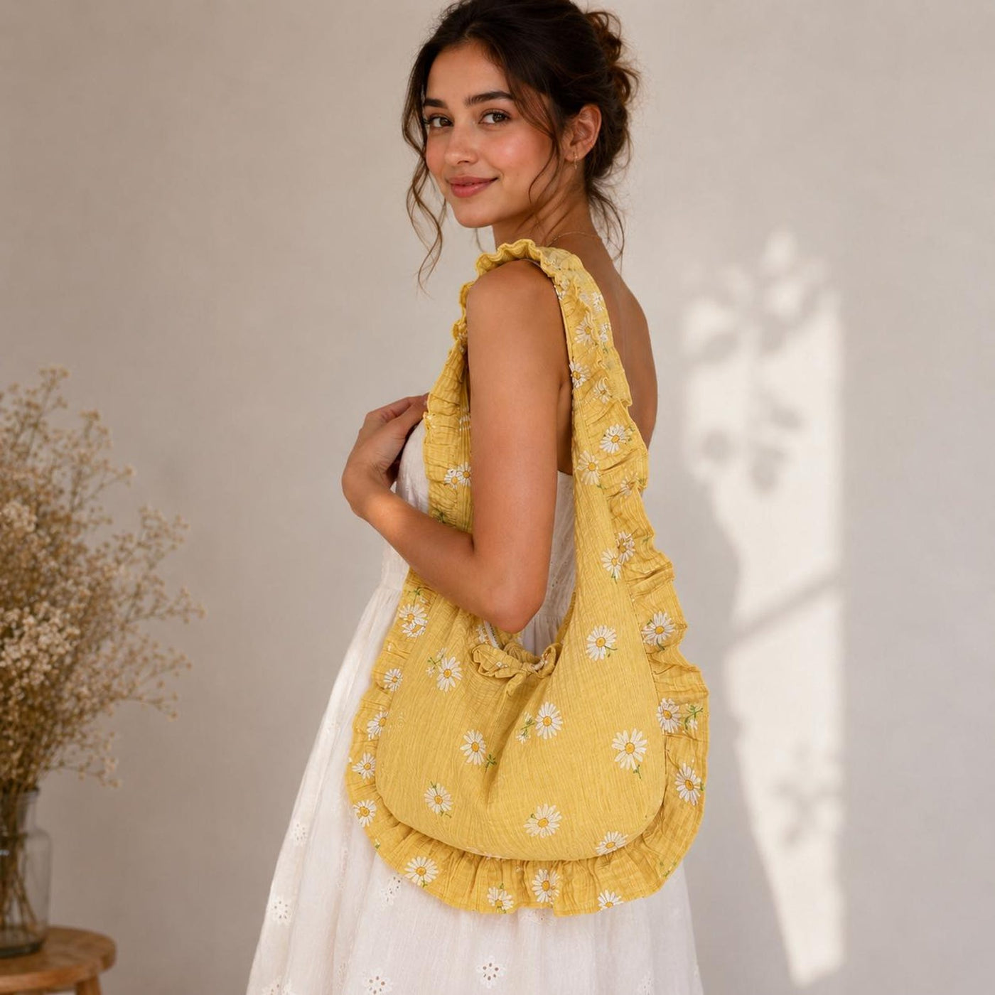 Hobo Bag with Ruffles Sewing Pattern | Shoulder Bag Pattern | Crescent Bag with Ruffled Sewing Pattern, Women Bag Pattern