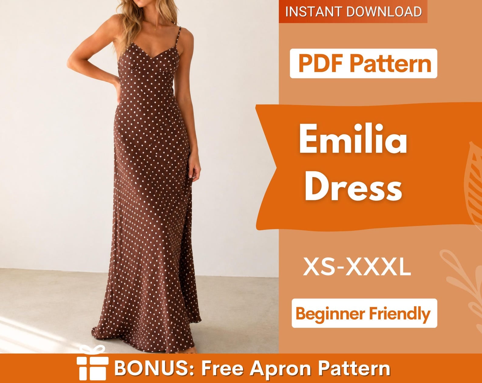 Emilia Maxi Dress Sewing Pattern | Women Dress Pattern | Dress for Women | Sewing Patterns | Women Patterns | Prom Dress |