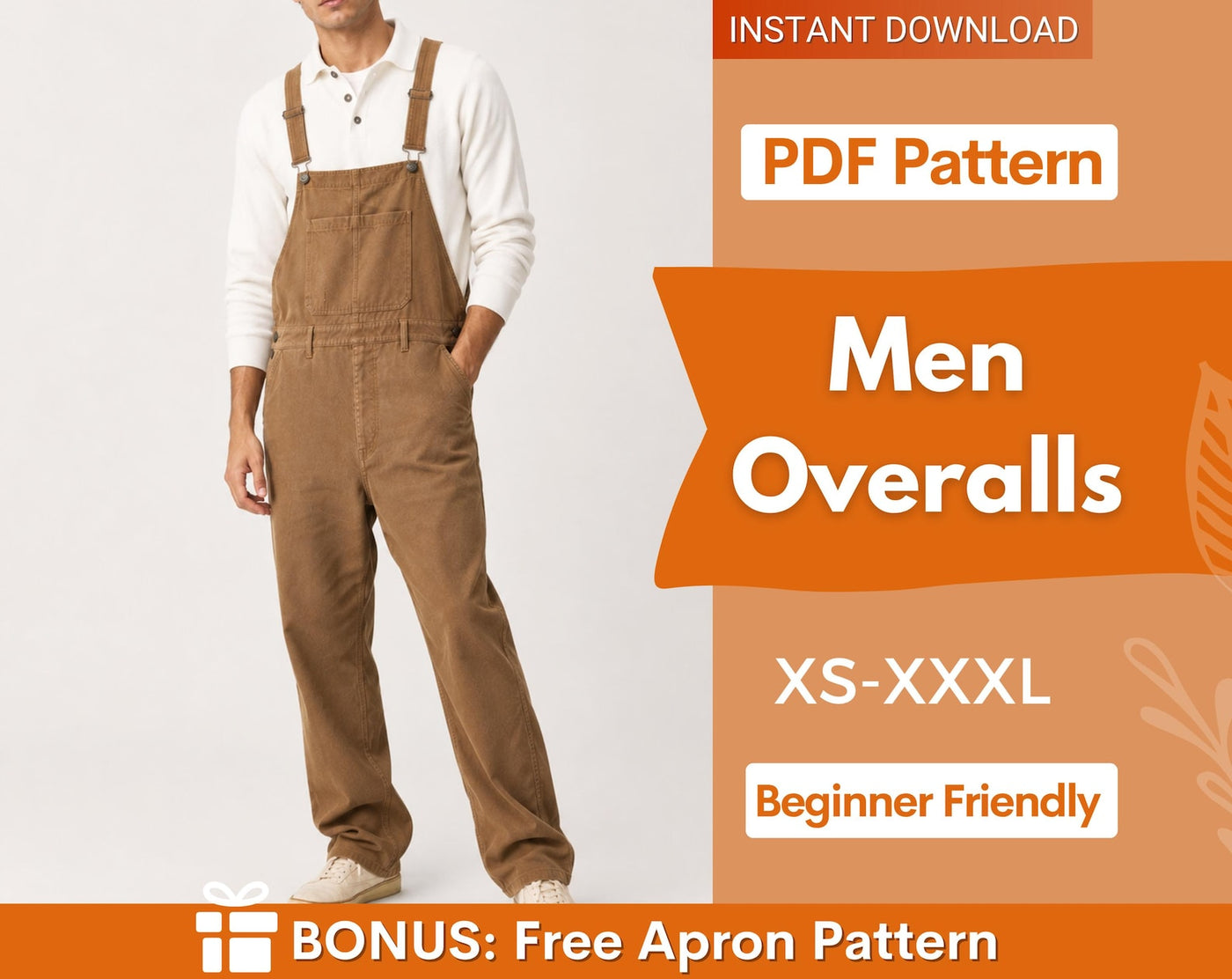 Men Overalls Sewing Pattern, Men Jumpsuit Pattern, Overalls pattern, Pattern Men Jumpsuit, Romper Pattern for Men
