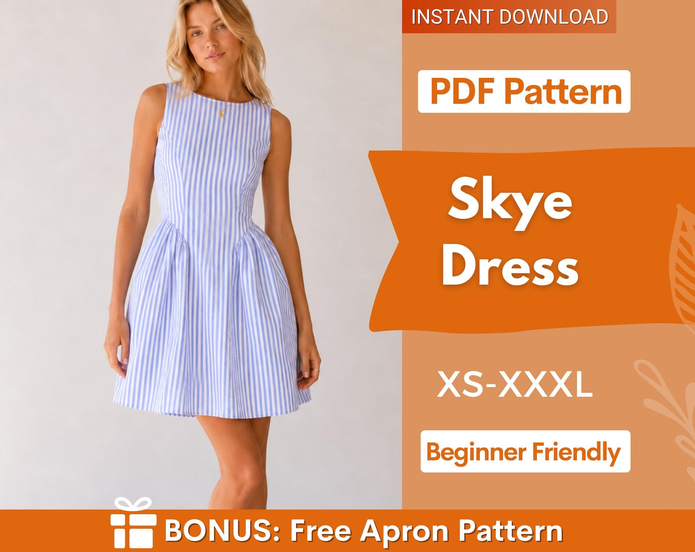 Skye Dress Sewing Pattern | Women Dress Pattern | Women Pattern | Sewing Patterns | Short Dress Sewing Pattern | Sleeveless