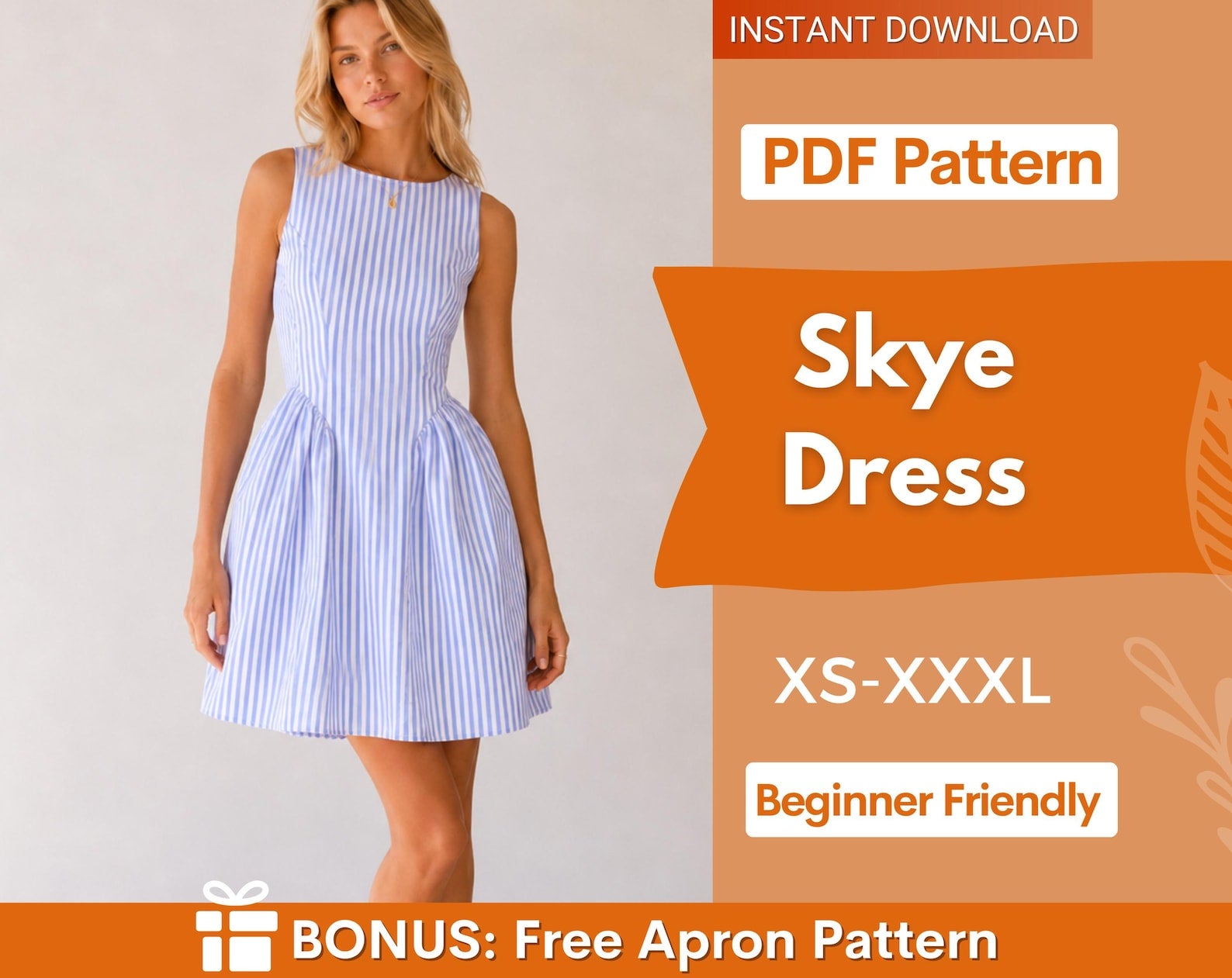 Skye Dress Sewing Pattern | Women Dress Pattern | Women Pattern | Sewing Patterns | Short Dress Sewing Pattern | Sleeveless