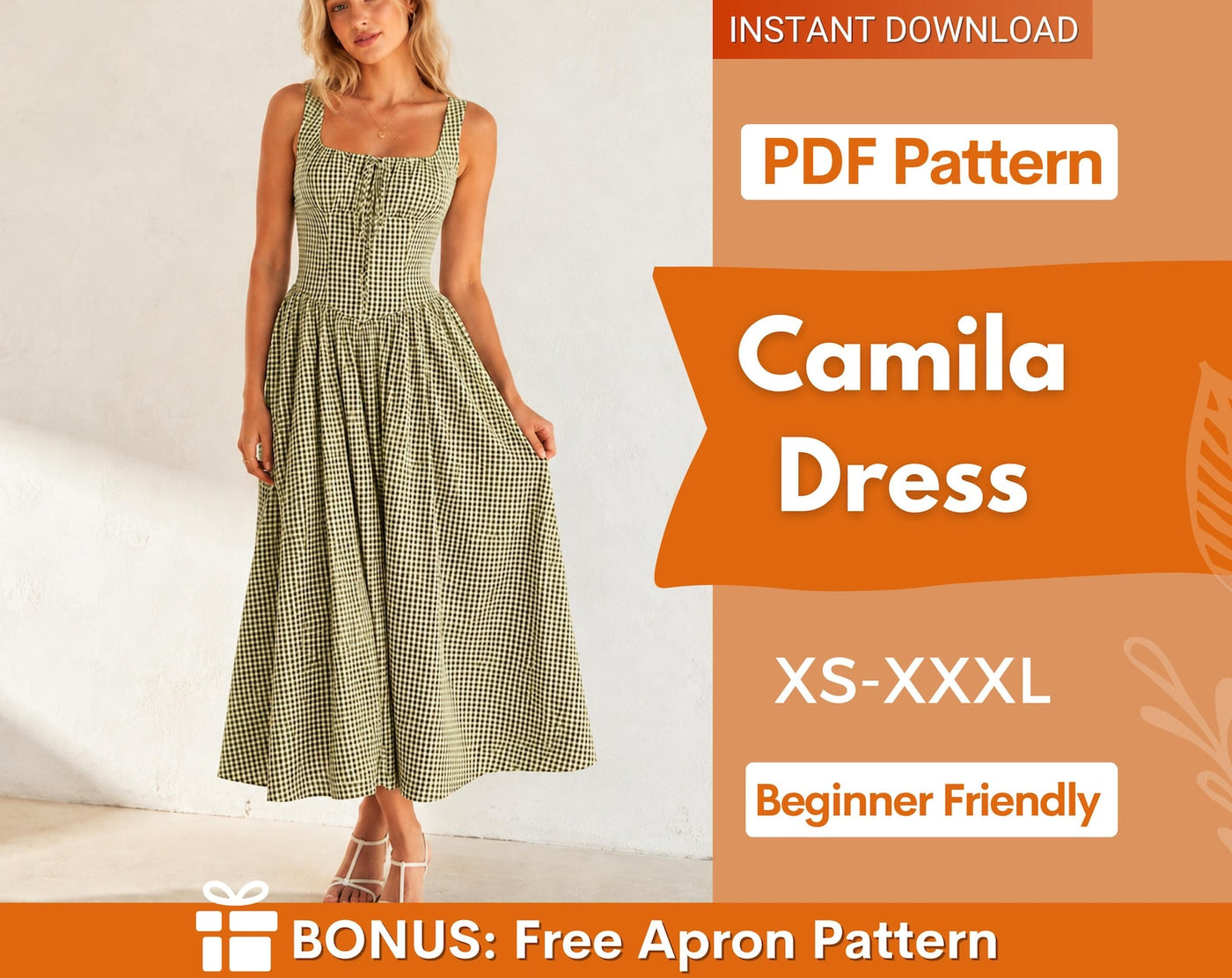 Camila Summer Dress Sewing Pattern | Women Dress Pattern | Dress for Women | Sewing Patterns | Women Patterns | Summer Dress