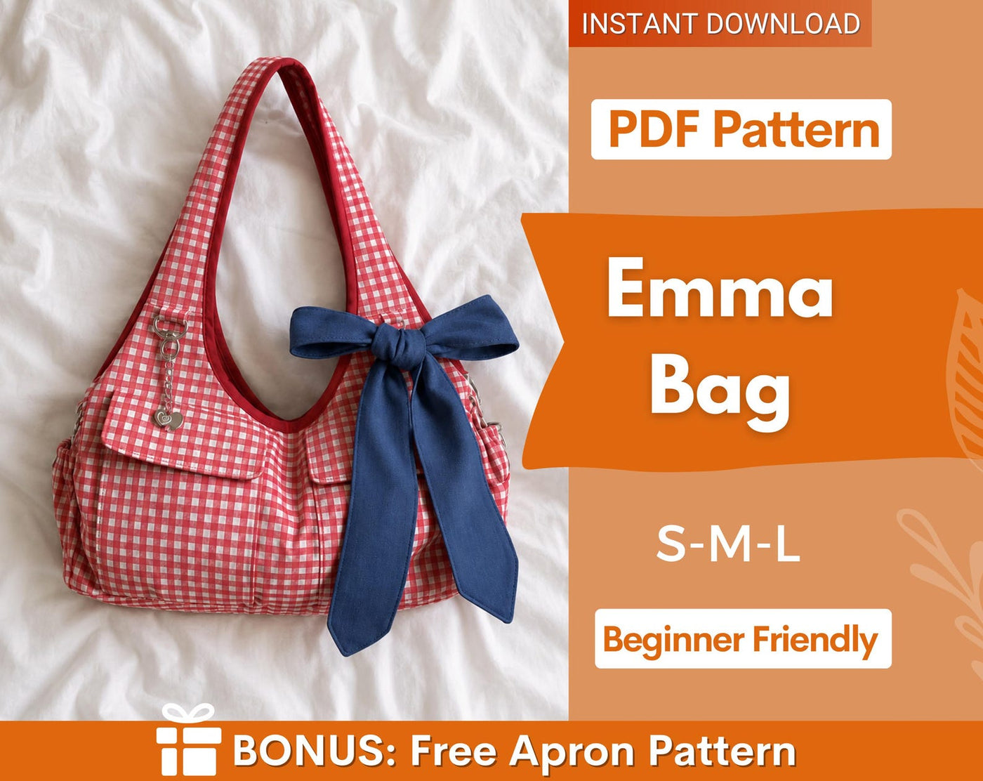 Emma Bag Pattern | Hobo Bag Sewing Pattern | Purse Sewing Pattern | Shoulder Bag | Women Bag Pattern | Beginner Bag Pattern
