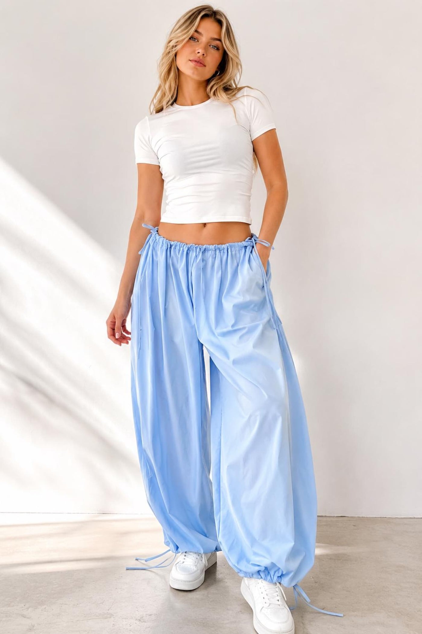 Side Tie Adjustable Pants Sewing Pattern, Barrel Leg Pants, Wide Leg Pants Sewig Pattern, Women Sewing Pattern Pants, Baggy