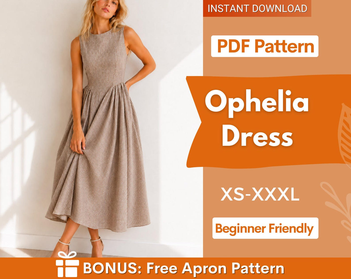 Dress Sewing Pattern | Boat Neck Dress Pattern | Fitted Dress Pattern | Sewing Patterns | Women Patterns | Summer Dress