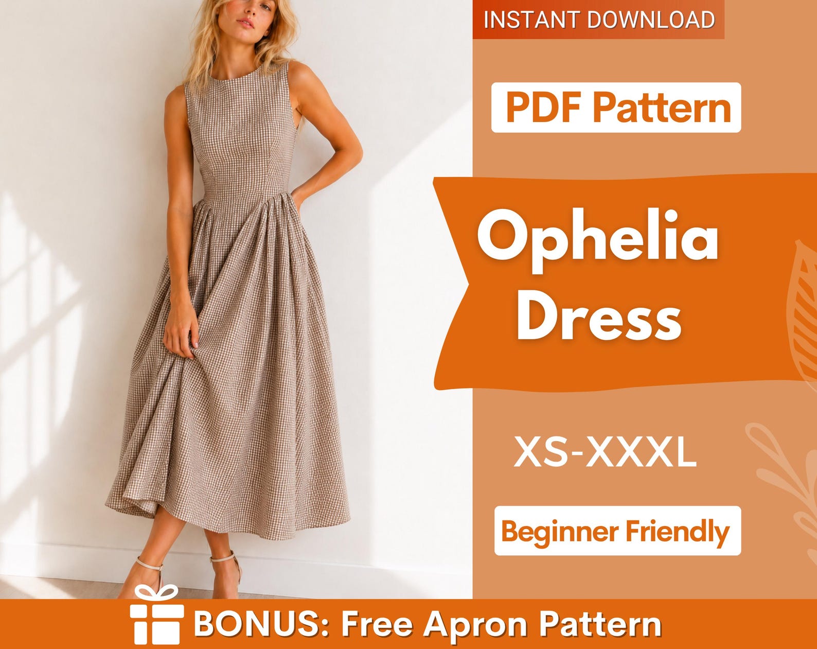 Dress Sewing Pattern | Boat Neck Dress Pattern | Fitted Dress Pattern | Sewing Patterns | Women Patterns | Summer Dress