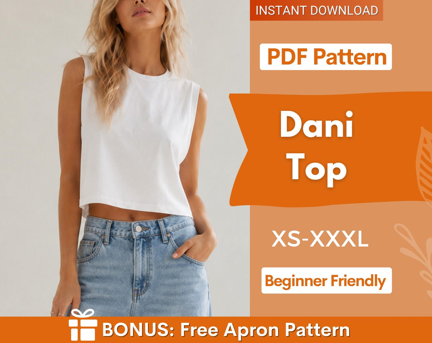 Linen Top Sewing Pattern | Easy Top Pattern | Summer Blouse | Round Neck | Loose Top | Women Sewing Pattern | Tshirt Pattern
