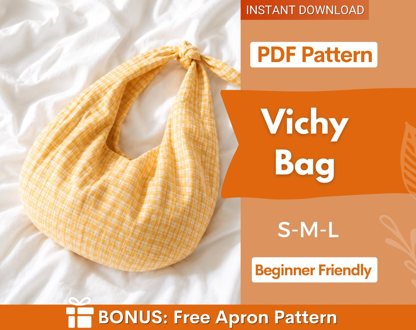 Vichy Bag Sewing Pattern | Shoulder Bag Pattern | Crossbody Bag Sewing Pattern | Shoulder Bag | Women Bag Pattern | Beginner