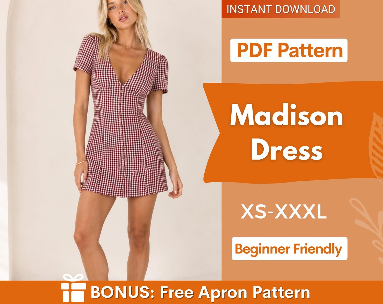 Madison Mini Dress Sewing Pattern | Women Dress Pattern | Dress Pattern | Women Pattern | Sewing Patterns | Button Up Dress