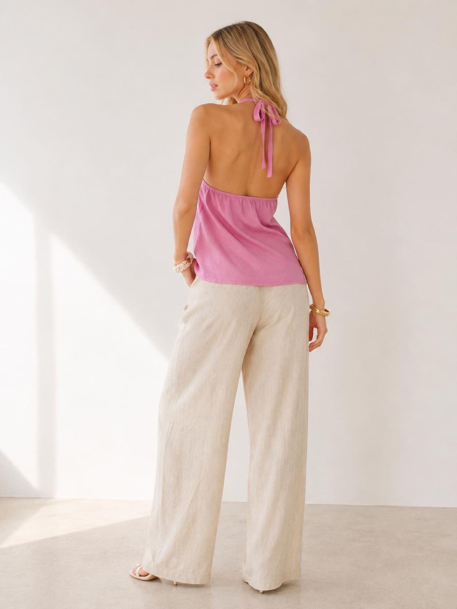 Leila Halter Top Sewing Pattern | Top Pattern | Women Sewing Pattern | Back Tie Top Pattern | Oppen Back Top Sewing Pattern