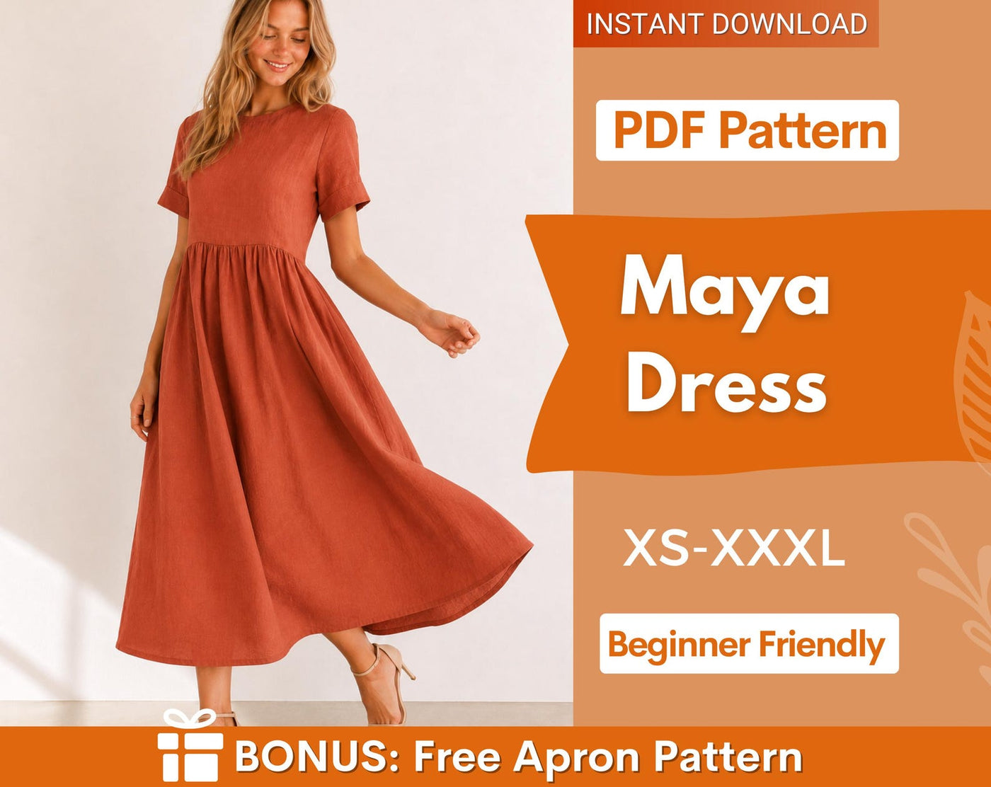 Dress with Pockets sewing Pattern | Linen Dress Sewing Pattern | Women Patterns | Summer Dress | Women Dress