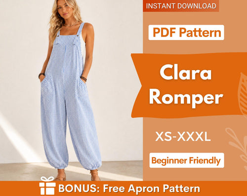 Clara Romper Sewing Pattern | Beginner Friendly Jumpsuit PDF (XS-XXXL)