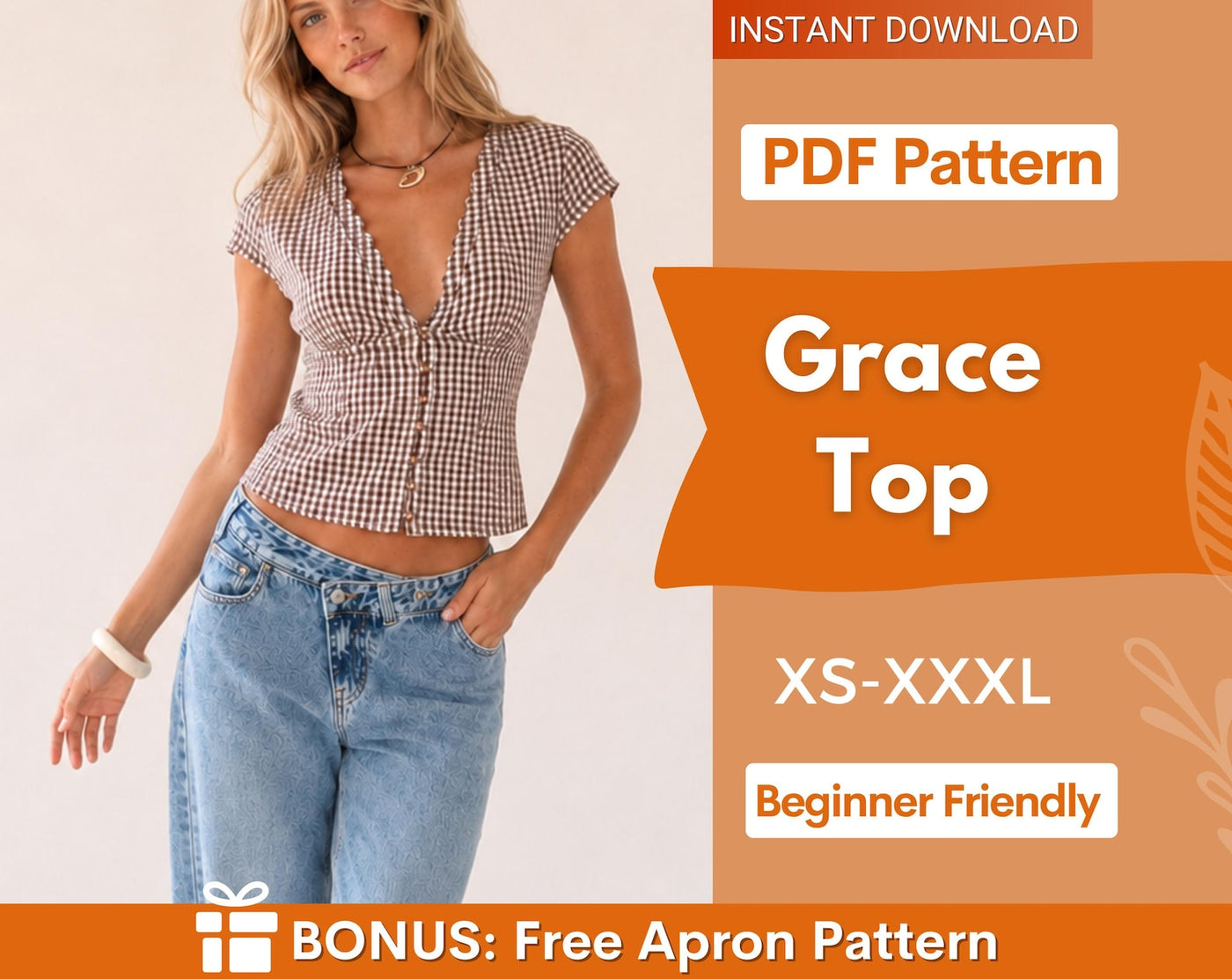 Top Sewing Pattern for Women | Women Sewing Pattern | Blouse Pattern | Top Pattern | Sewing Patterns for Beginner Top |