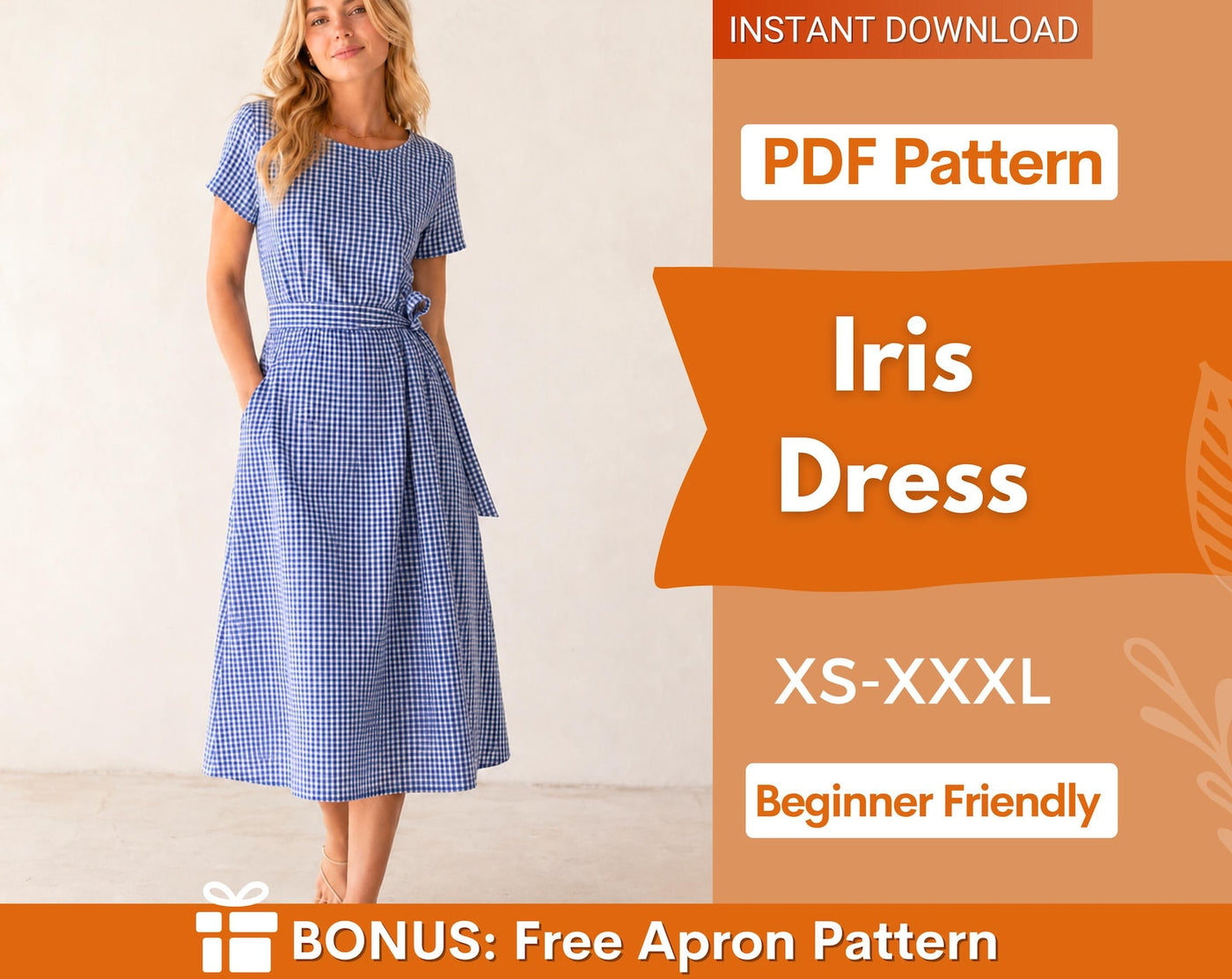 Iris Dress Sewing Pattern | Dress with Pockets | Linen Dress Sewing Pattern | Women Patterns | Summer Dress | Women Dress