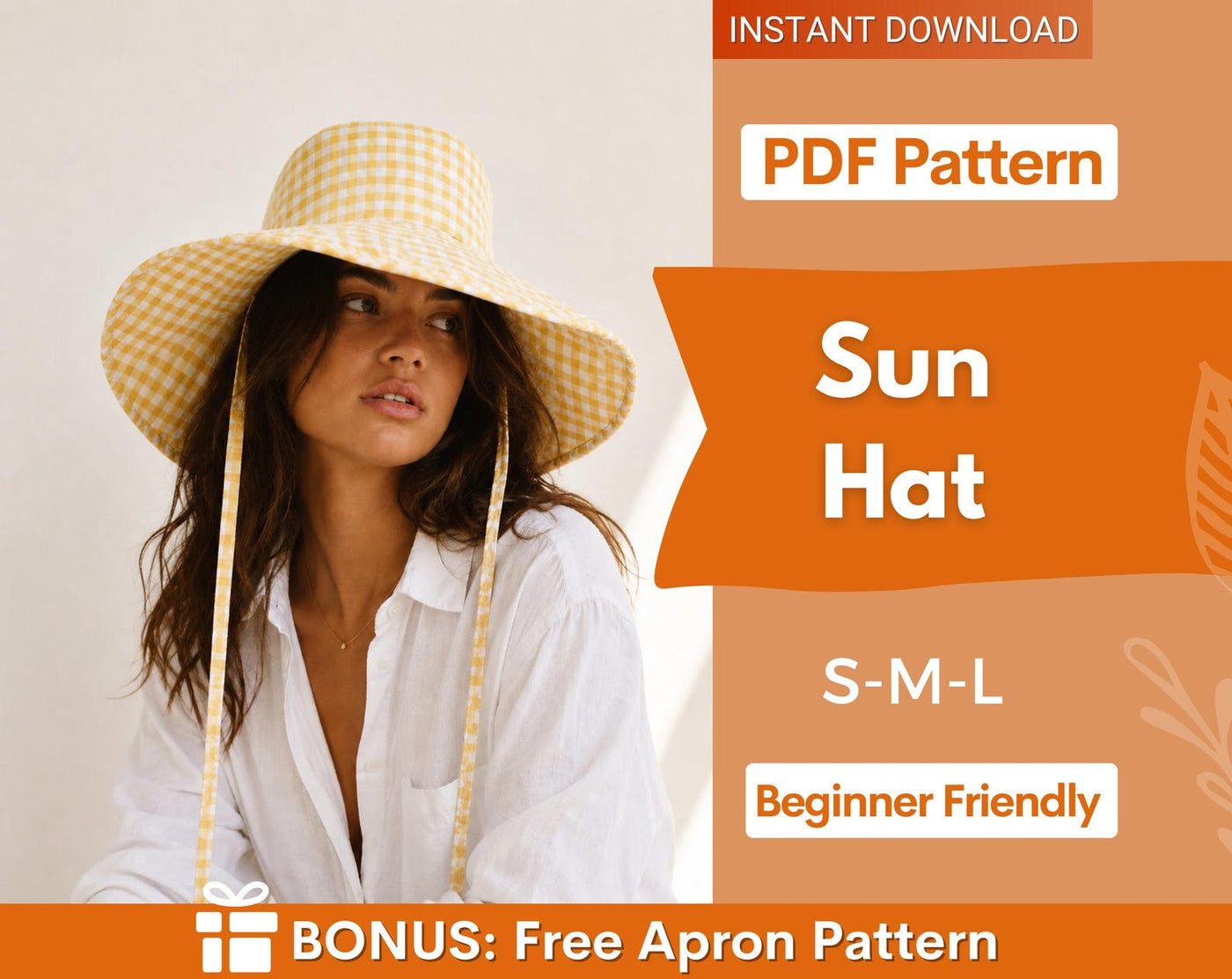 Sun Hat Sewing Pattern, Bucket Hat Pattern, Sunhat for Women, Women Sewing Pattern, Beginner Friendly, Wide brim Hat, Summer