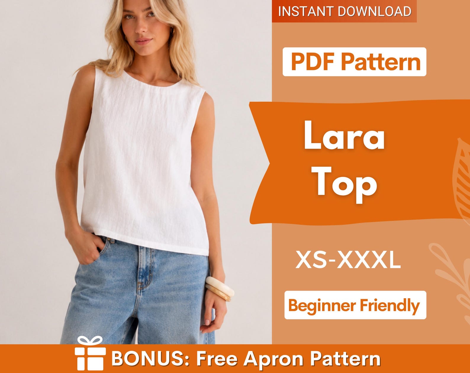 Back Tie Top Sewing Pattern, Women Pattern, Top Pattern, Sewing Patterns for Women, Summer Top, Sewing Pattern Top Women