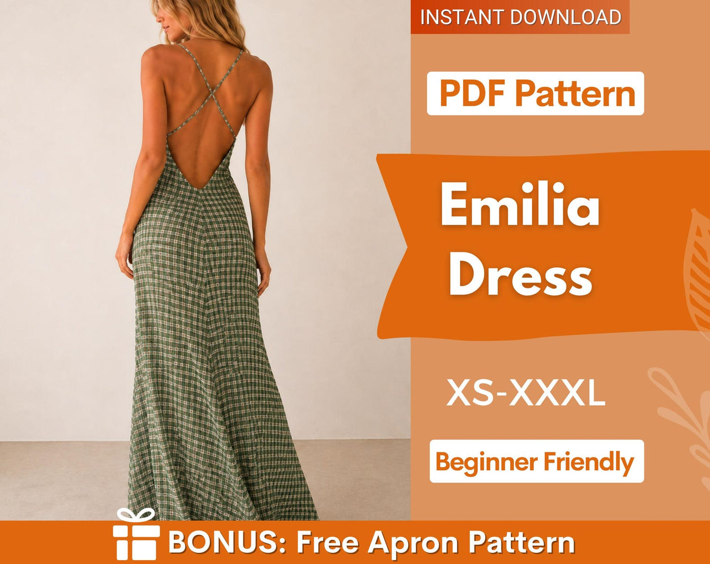 Emilia Maxi Dress Sewing Pattern | Women Dress Pattern | Dress for Women | Sewing Patterns | Women Patterns | Prom Dress |
