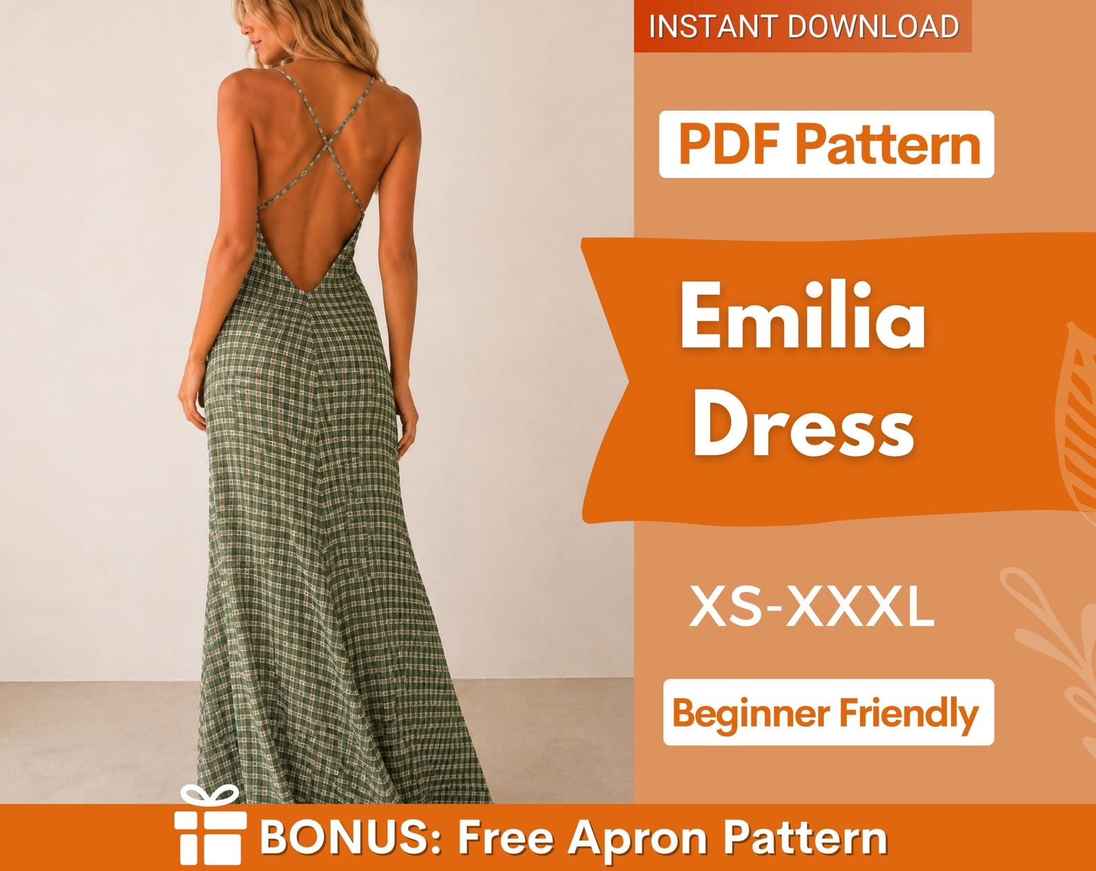 Emilia Maxi Dress Sewing Pattern | Women Dress Pattern | Dress for Women | Sewing Patterns | Women Patterns | Prom Dress |